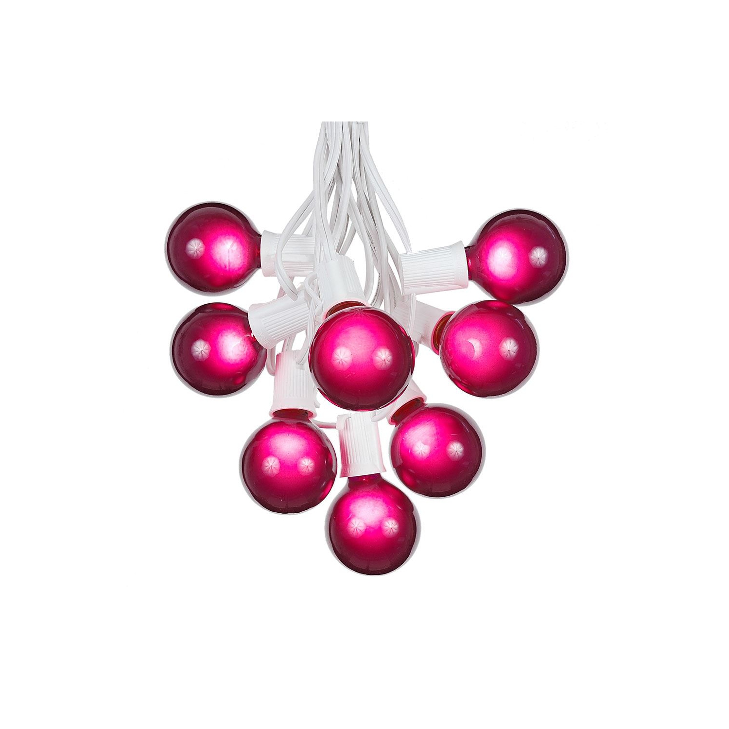 G50 Patio String Lights with 25 Globe Bulbs – Wedding Outdoor String Lights – Market Bistro Café String Lights – Patio Garden Umbrella Globe Lights -