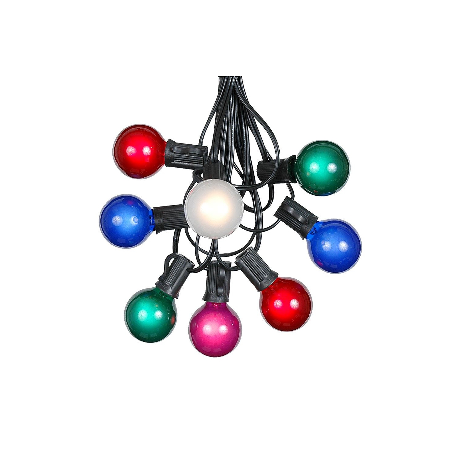 G40 Patio String Lights with 125 Clear Globe Bulbs – Outdoor String Lights – Market Bistro Café Hanging String Lights – Patio Garden Umbrella Globe