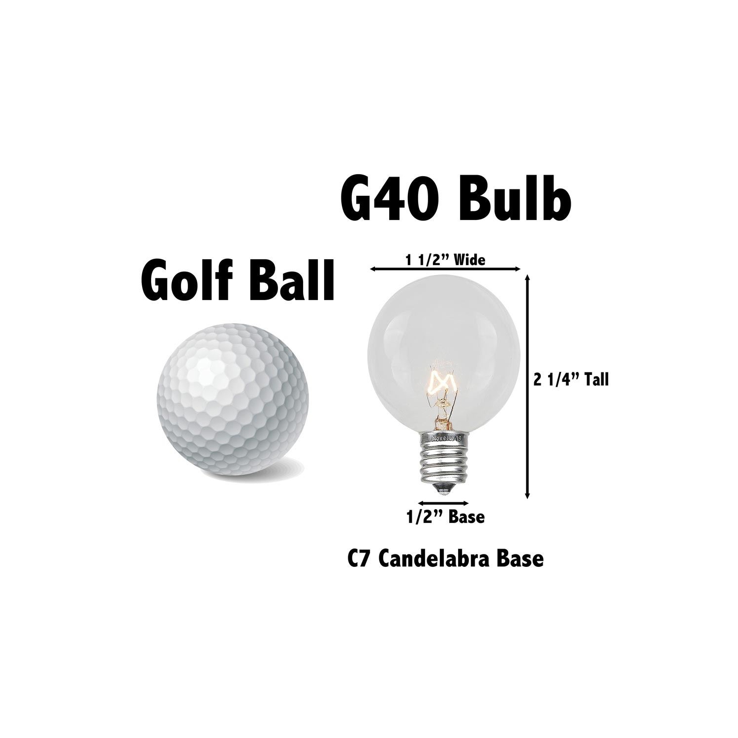 G40 Patio String Lights with 125 Clear Globe Bulbs – Outdoor String Lights – Market Bistro Café Hanging String Lights – Patio Garden Umbrella Globe