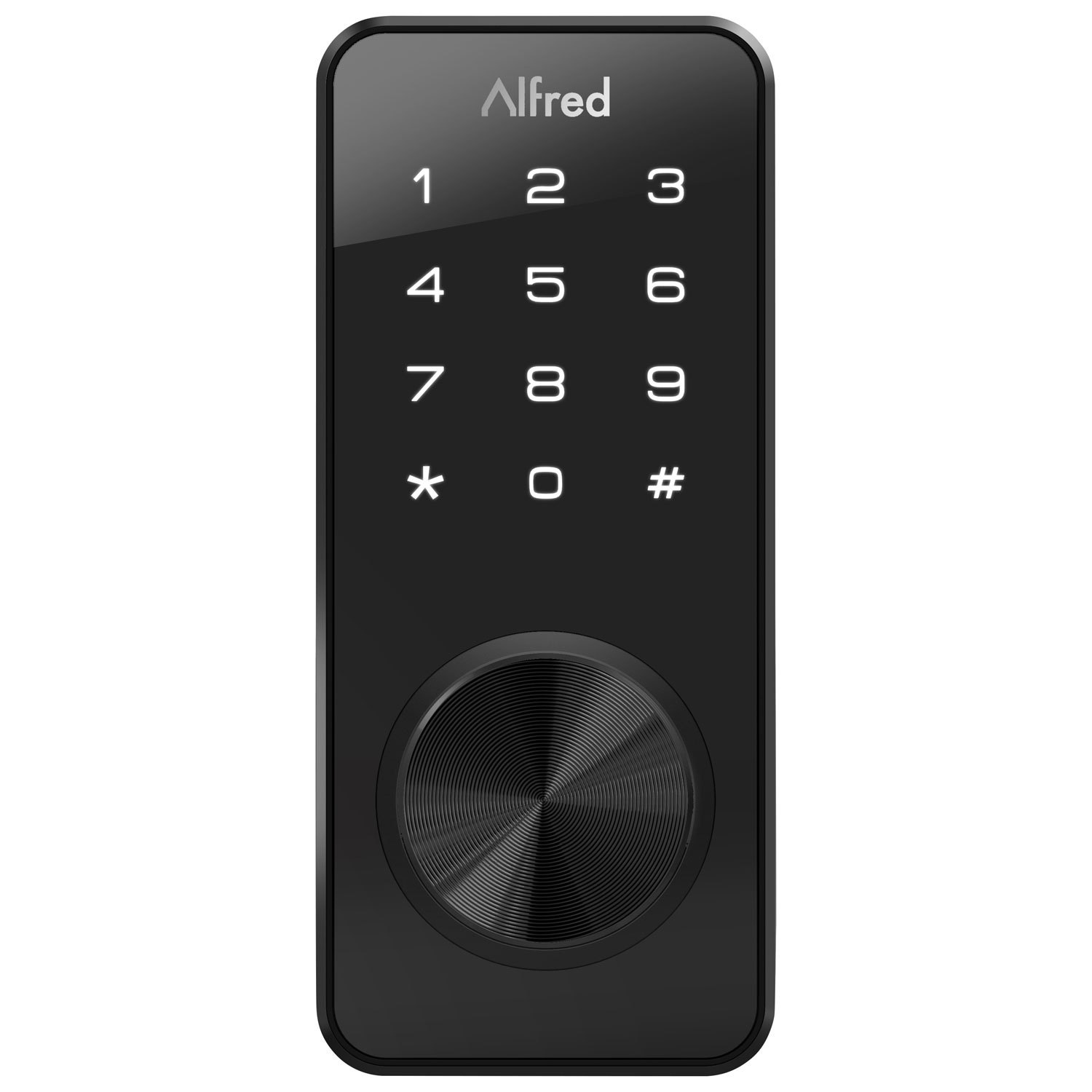 Alfred DB1S Bluetooth Smart Deadbolt Lock with Key - Black