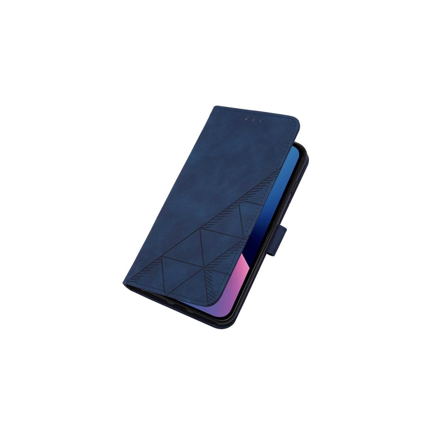 PANDACO Navy Suede Wallet Case for iPhone 14 Plus