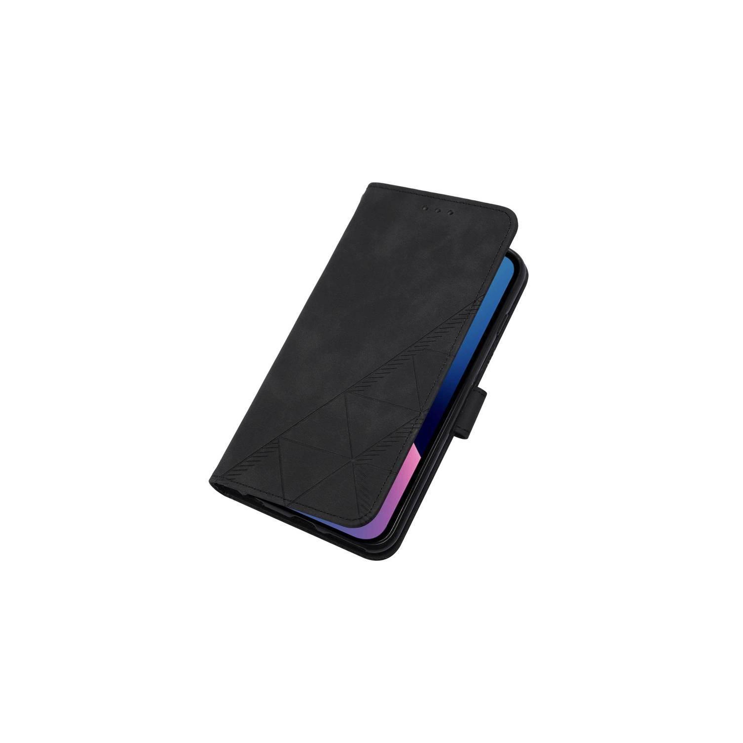 Étui portefeuille en suède noir PANDACO pour iPhone 14 Pro Max