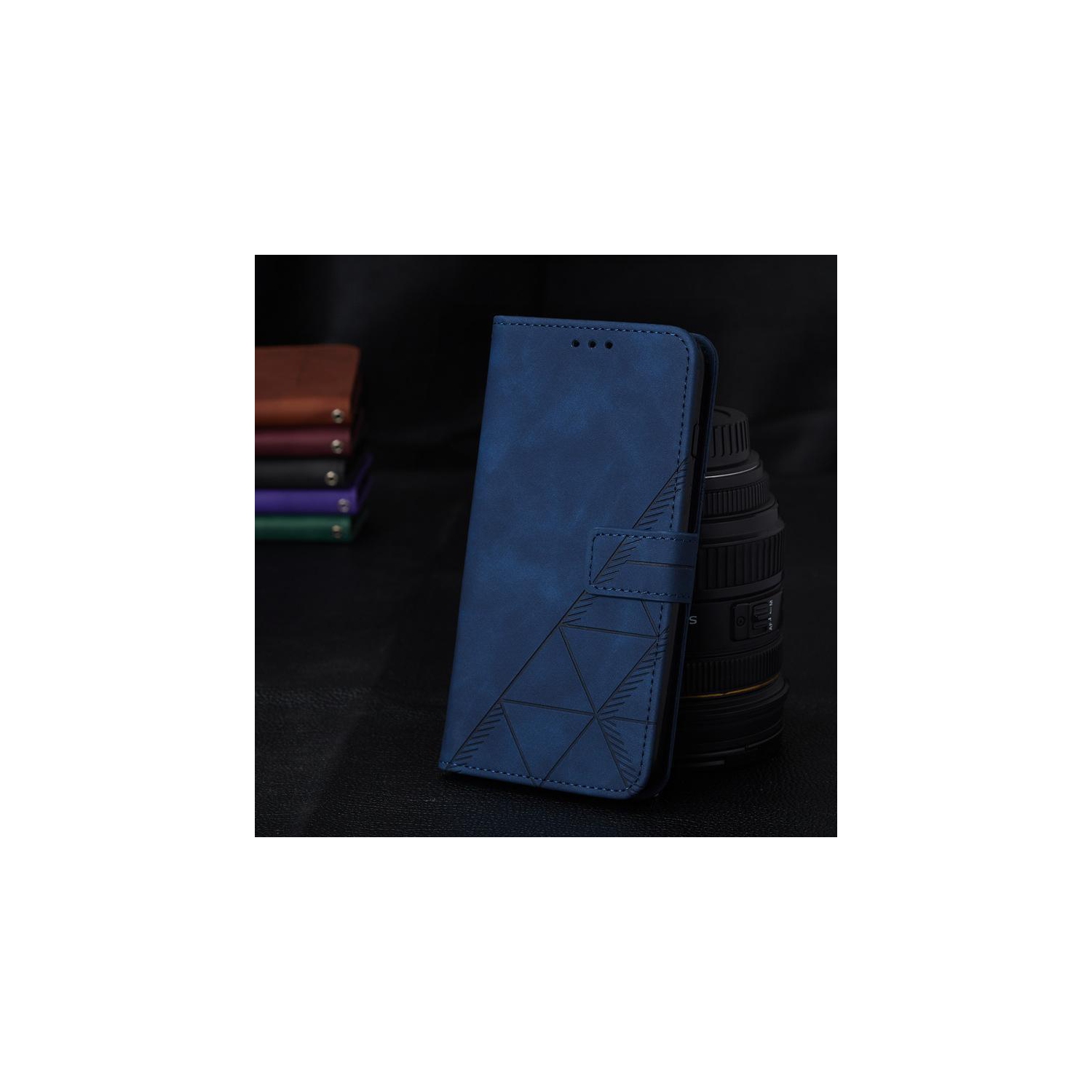 Étui portefeuille en suède bleu marine PANDACO pour iPhone 11