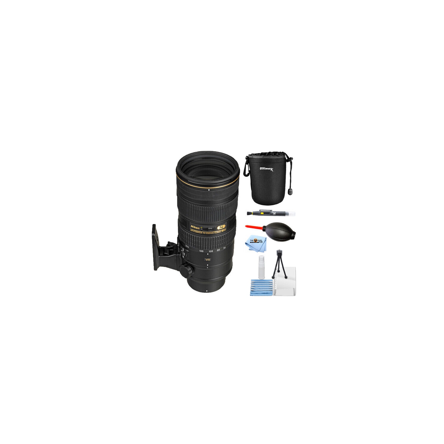 Nikon AF-S NIKKOR 70-200mm f/2.8G ED VR II Lens 2185 - Lens Pouch Bundle