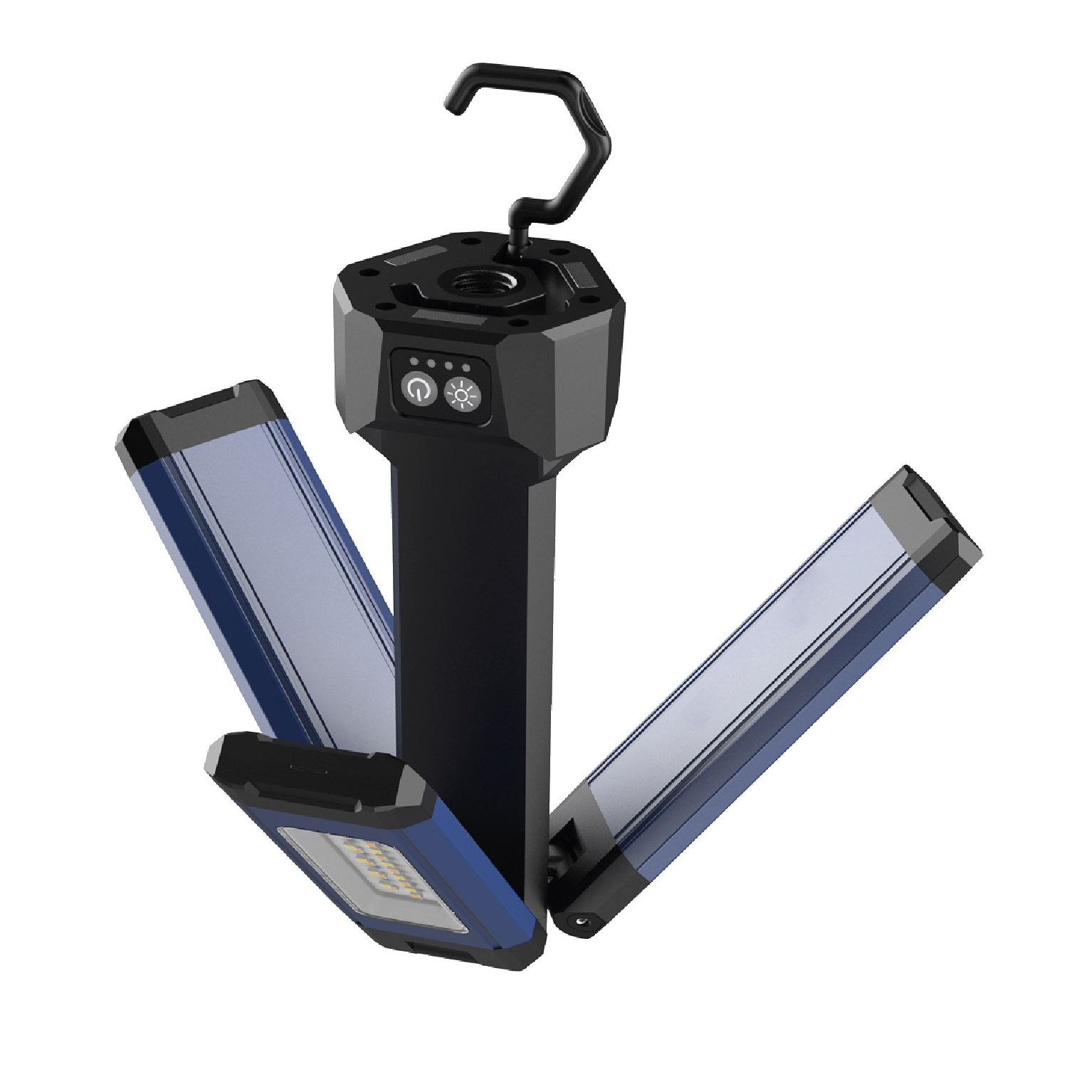 Lampe de travail DEL rechargeable à trois têtes de 2000 lumens d'Energizer - Bleu/Noir