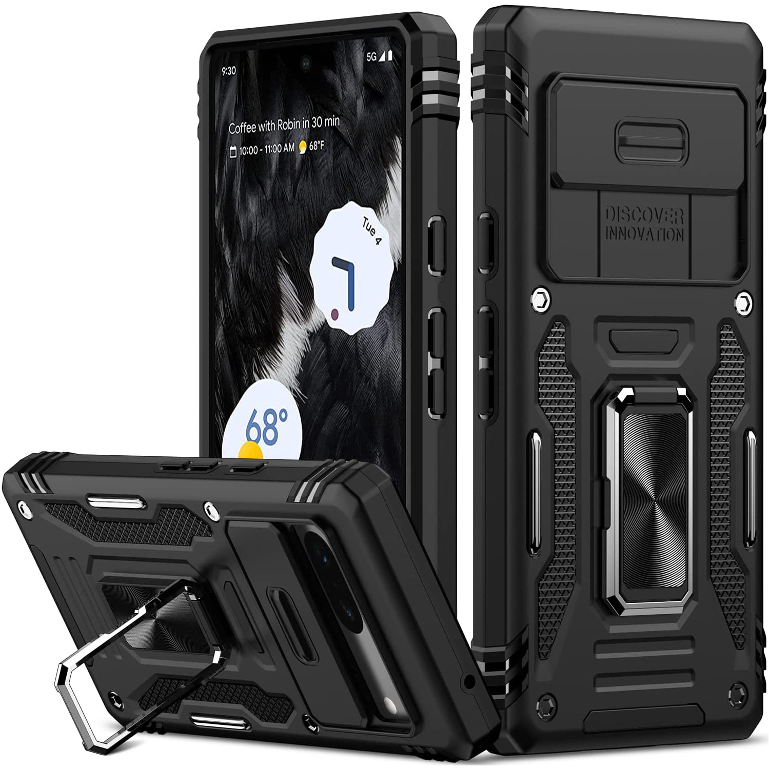 Military Grade Protection for Your Google Pixel 7 Shockproof Phone Case with Rotatable Magnetic Kickstand & Lens Shield