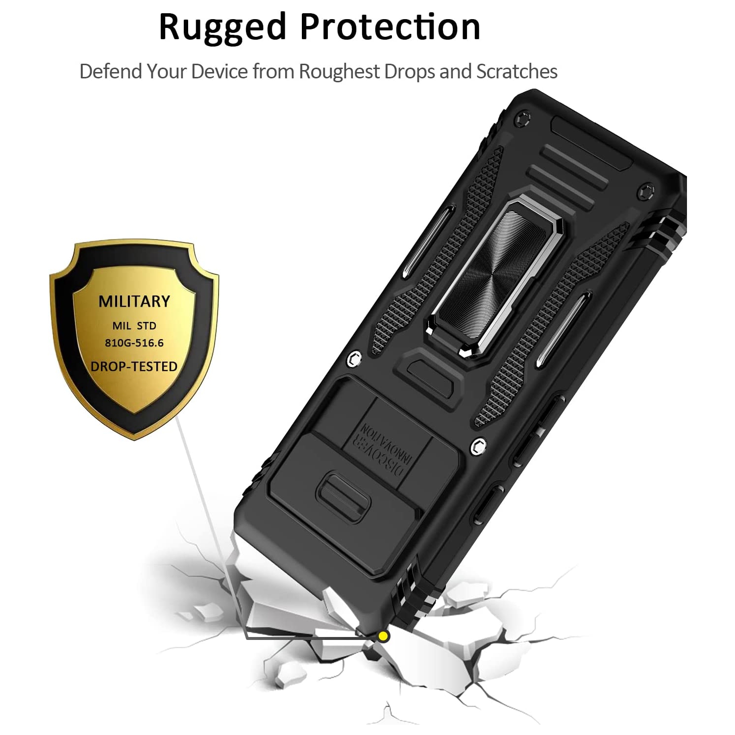 Military Grade Protection for Your Google Pixel 7 Shockproof Phone Case with Rotatable Magnetic Kickstand & Lens Shield