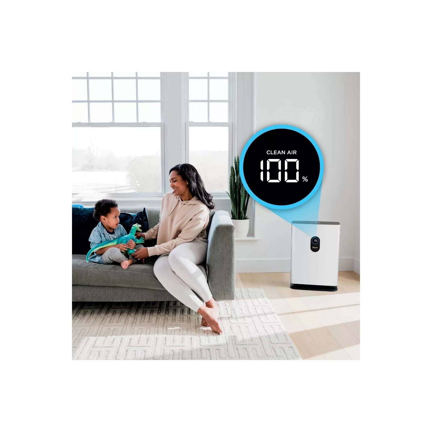 Purificateur d'air 4 de Shark avec filtre HEPA anti-allergène et verrouillage évolué des odeurs - Blanc