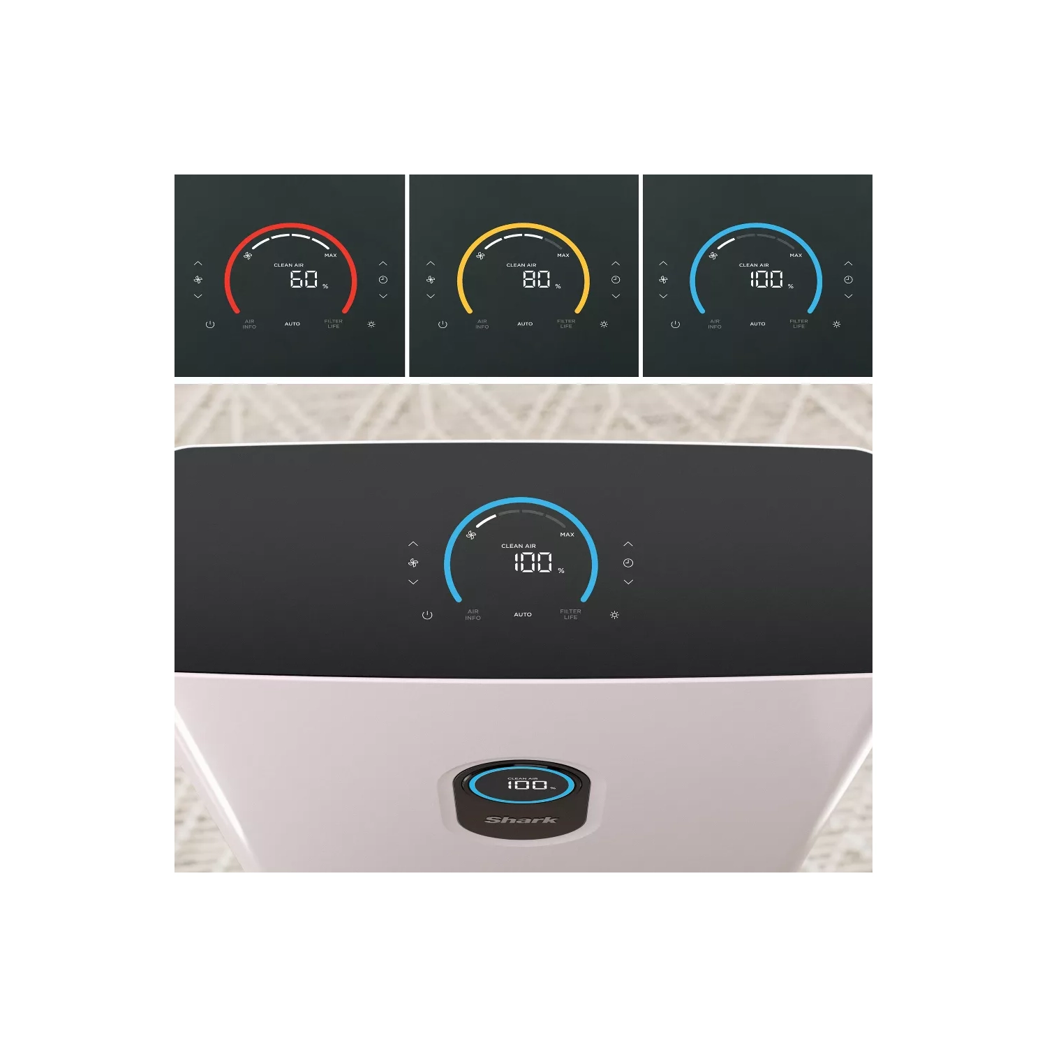 Purificateur d'air 4 de Shark avec filtre HEPA anti-allergène et verrouillage évolué des odeurs - Blanc