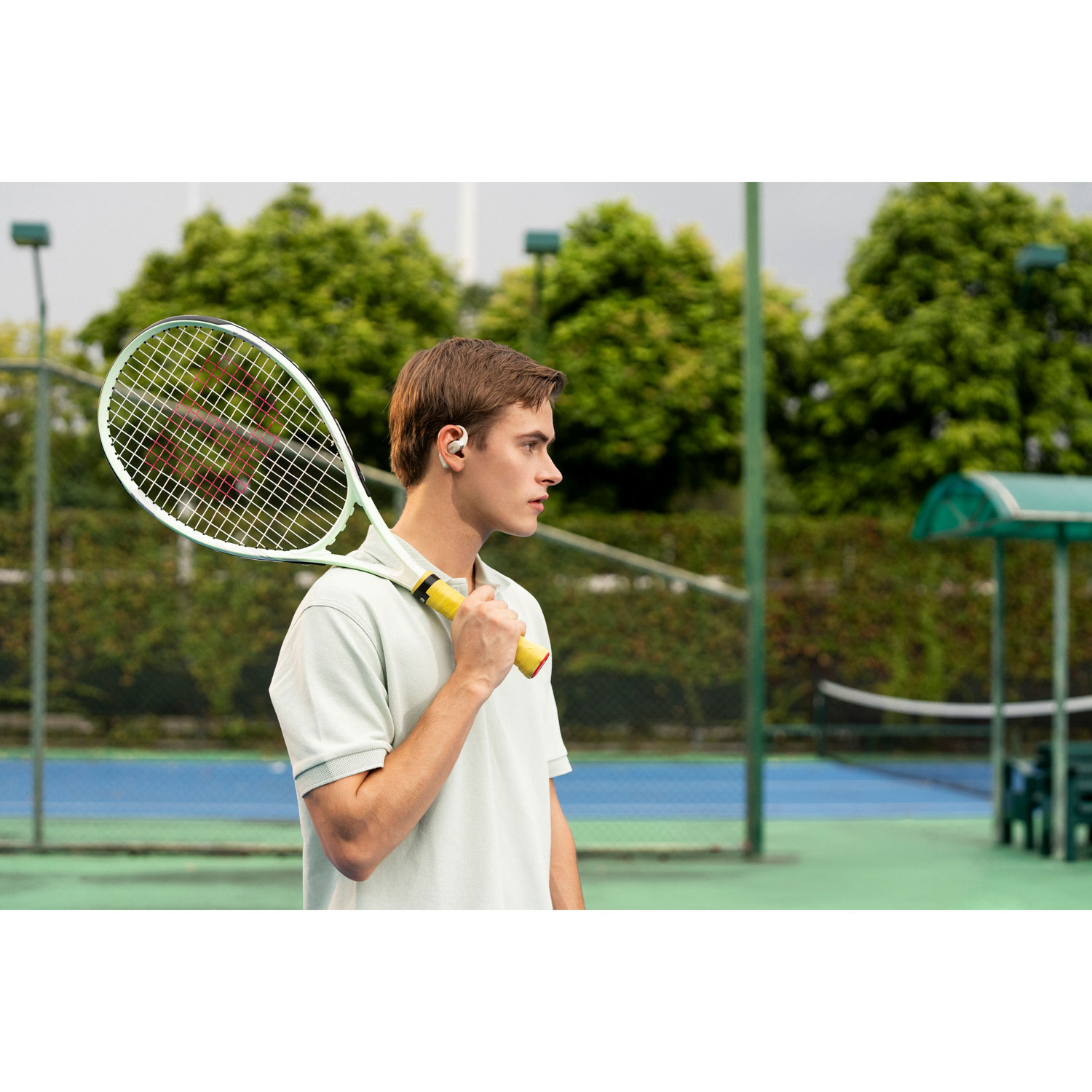 Écouteurs ouverts 100 % sans fil OpenFit de Shokz - Beige