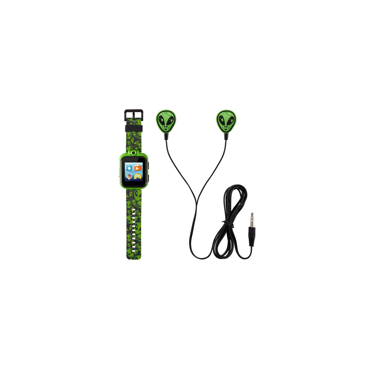 PlayZoom 2 Kids Smartwatch & Earbuds Set: Black/Green Alien