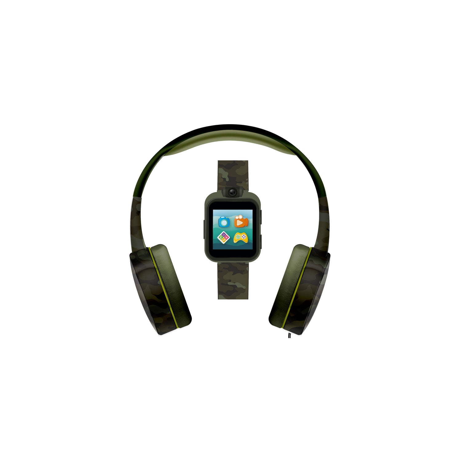 PlayZoom 2 Kids Smartwatch With Headphones: Green Camoflage Print