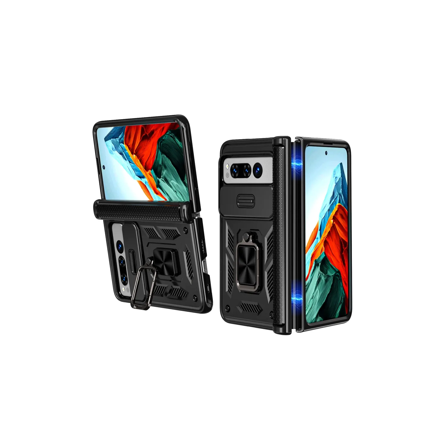 ( KeeGuard ) For Google Pixel Fold 5G Case 2023 5G 2023 Camera Cover Shockproof Phone Case Stand Screen Protect