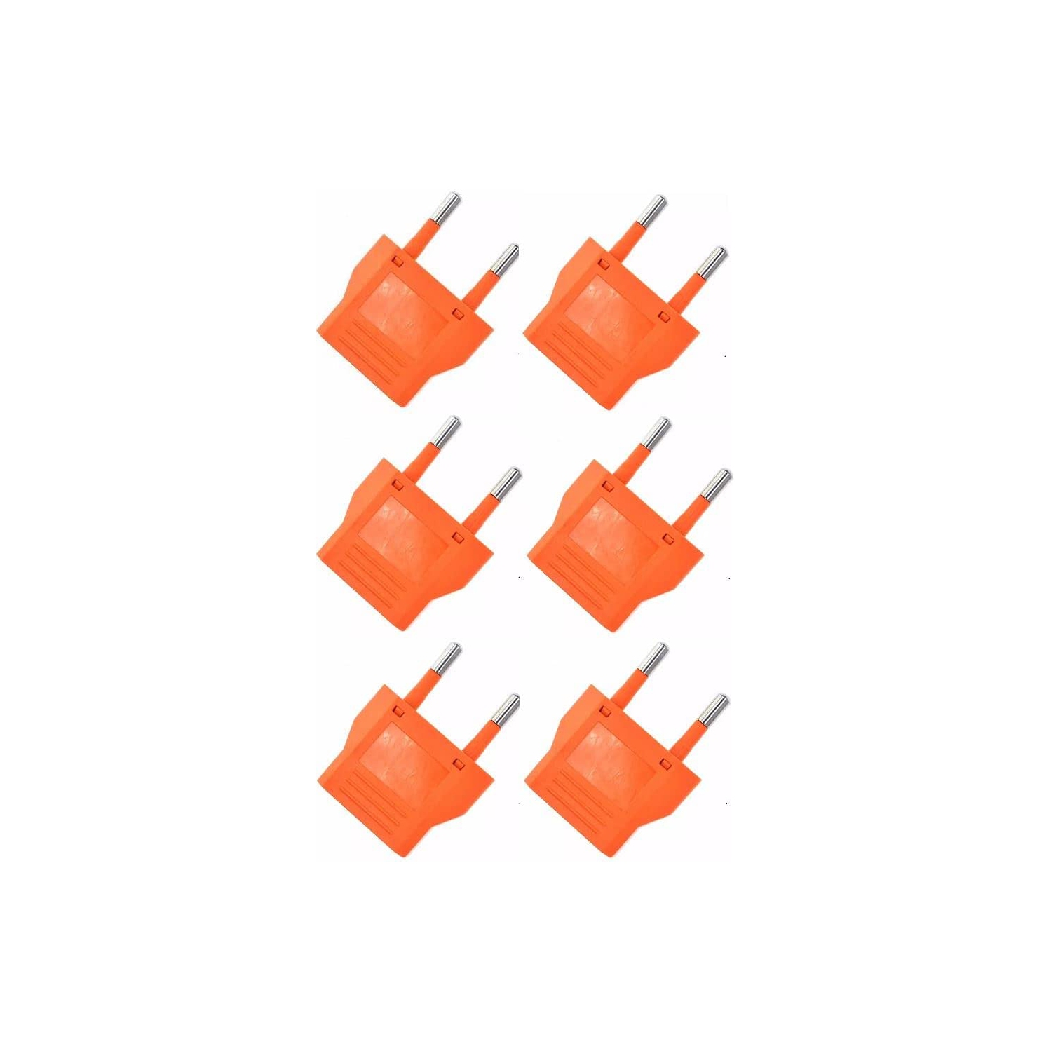 6 Pack of European Travel Plug Adapter US CA to Europe Plug Adapter Outlet Converter US / CA to Most of Europe EU Spain Germany France Italy Israel