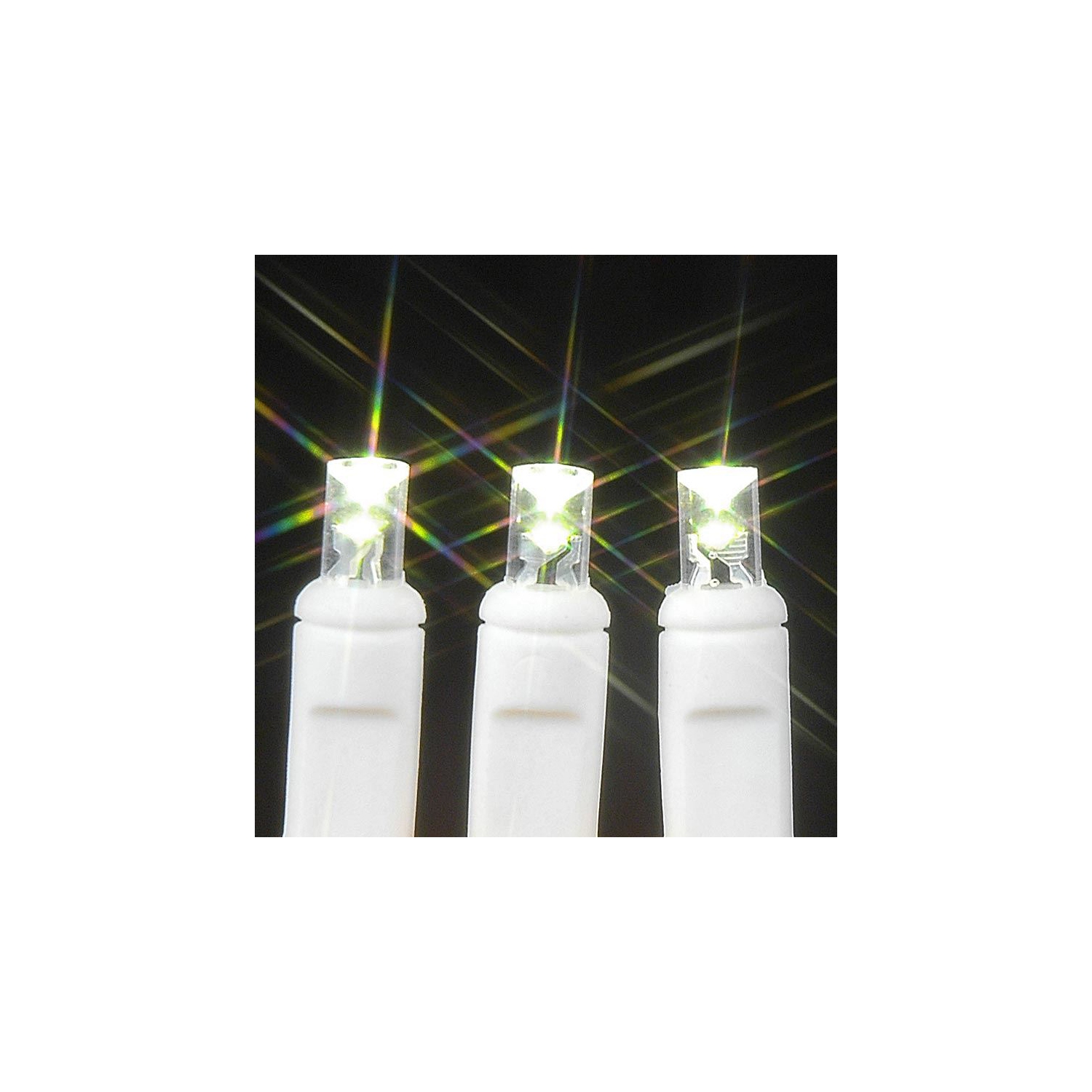 Lumières de fantaisie 50 lumières à DEL scintillantes lumières de Noël, mini jeu de lumières de mariage de fée, blanc, 25 pi