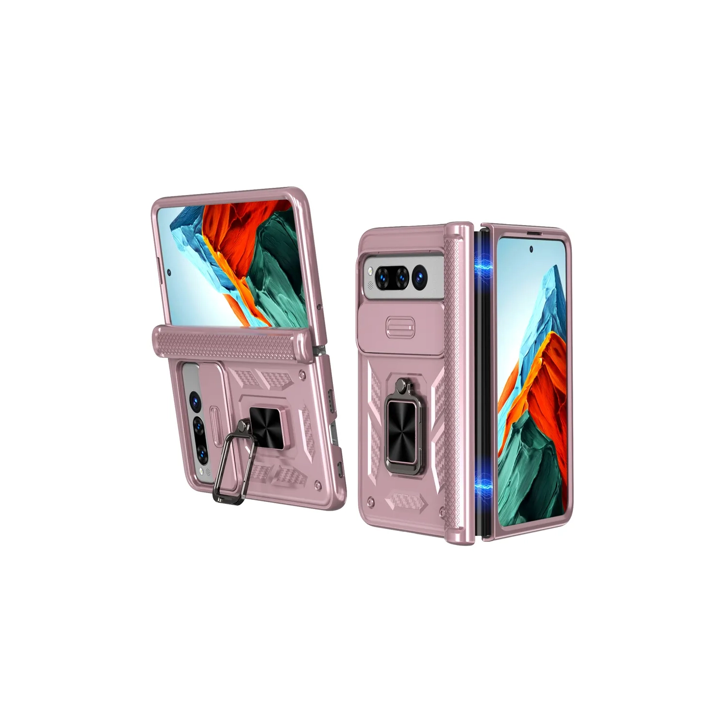 ( KeeGuard ) pour Google Pixel Fold Case 2023 5G couvercle d'appareil photo antichoc Étui support écran Protect