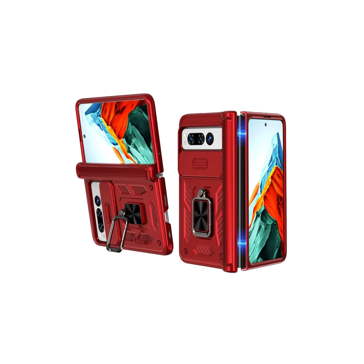 ( KeeGuard ) For Google Pixel Fold Case 2023 5G Camera Cover Shockproof Case Stand Screen Protect