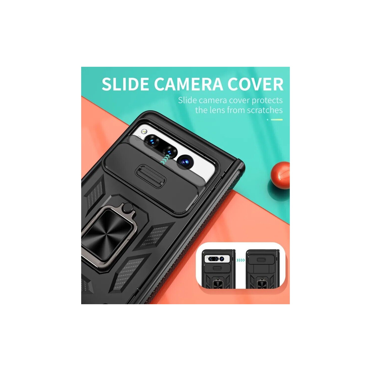 ( KeeGuard ) For Google Pixel Fold Case 2023 5G Camera Cover Shockproof Case Stand Screen Protect