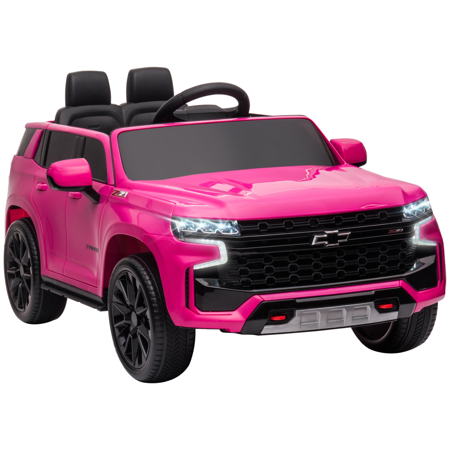 Aosom Licensed Chevrolet Tahoe Kids Ride on Car, 12V 7AH Toddler Electric Car with Parent Remote Control, 3 Speeds, Spring Suspension, LED Light,