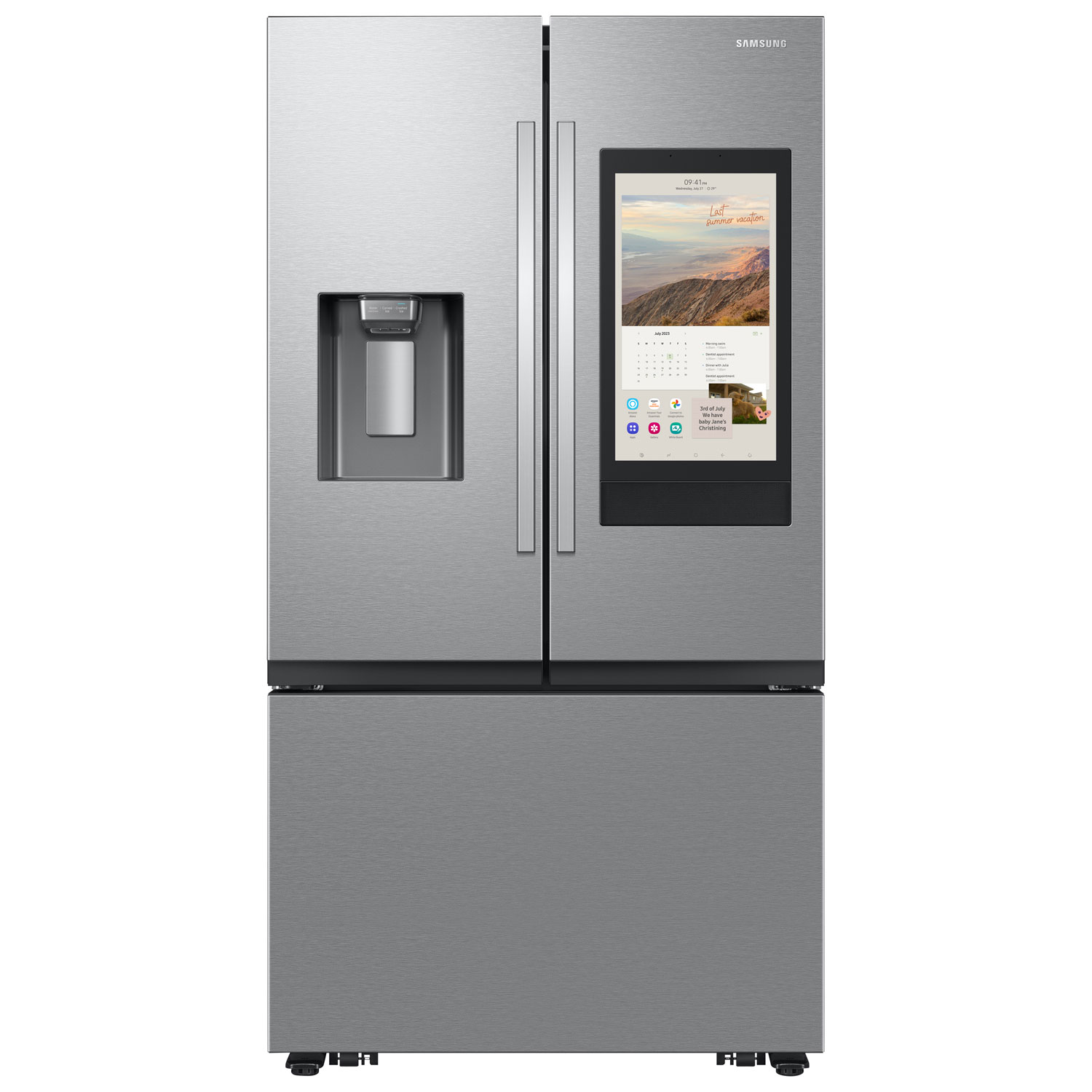 Samsung 36" 25.5 Cu. Ft. French Door SpaceMax Counter Depth Refrigerator w/ Water & Ice Dispenser (RF27CG5900SRAC) - Stainless