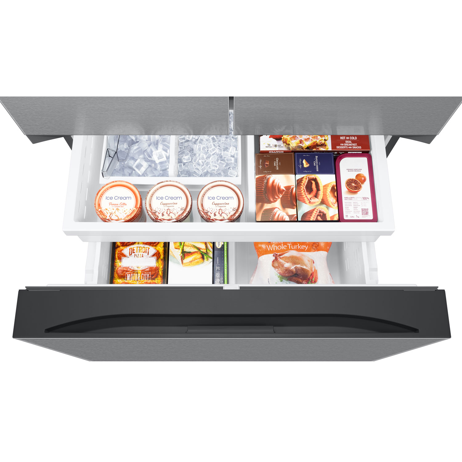 Réfrigérateur à deux portes de 31,5 pi³ et 36 po avec distributeur de glaçons de Samsung - Inox