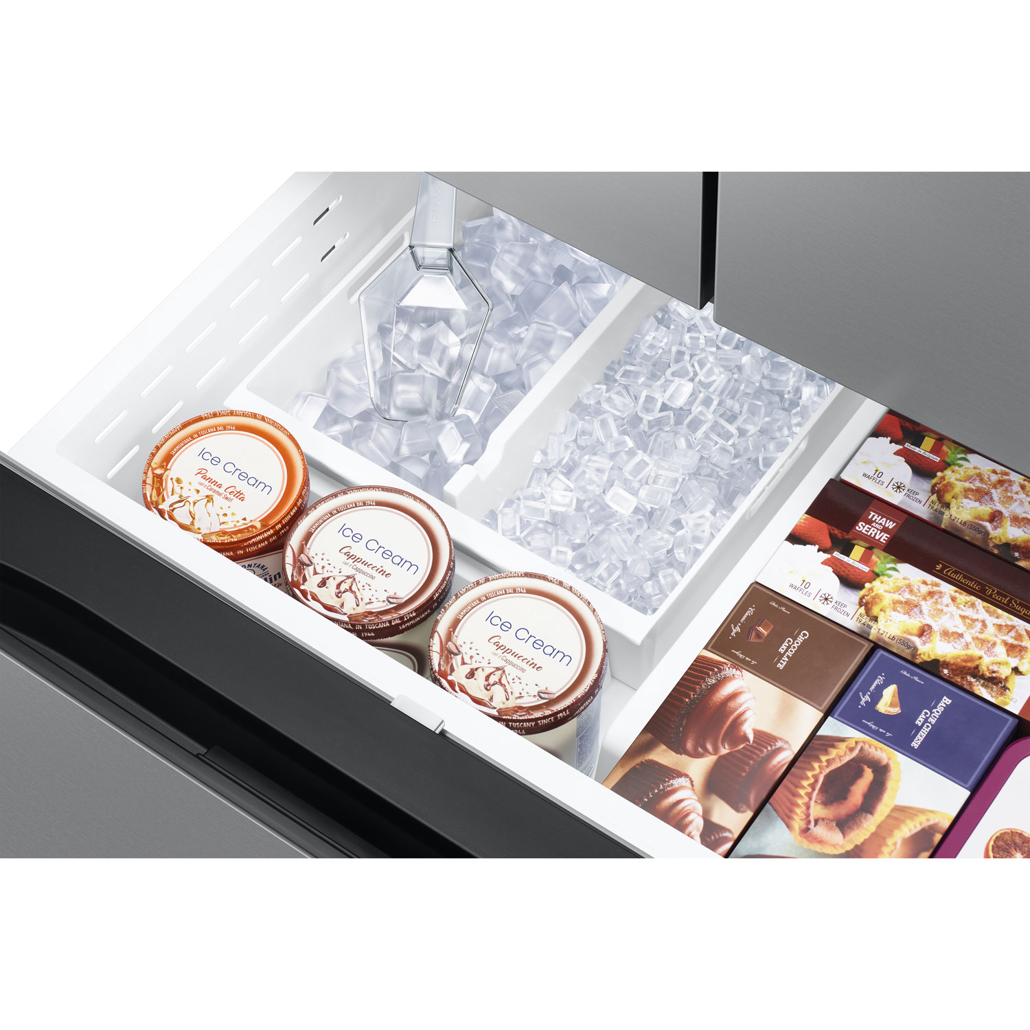 Réfrigérateur à deux portes de 31,5 pi³ et 36 po avec distributeur de glaçons de Samsung - Inox