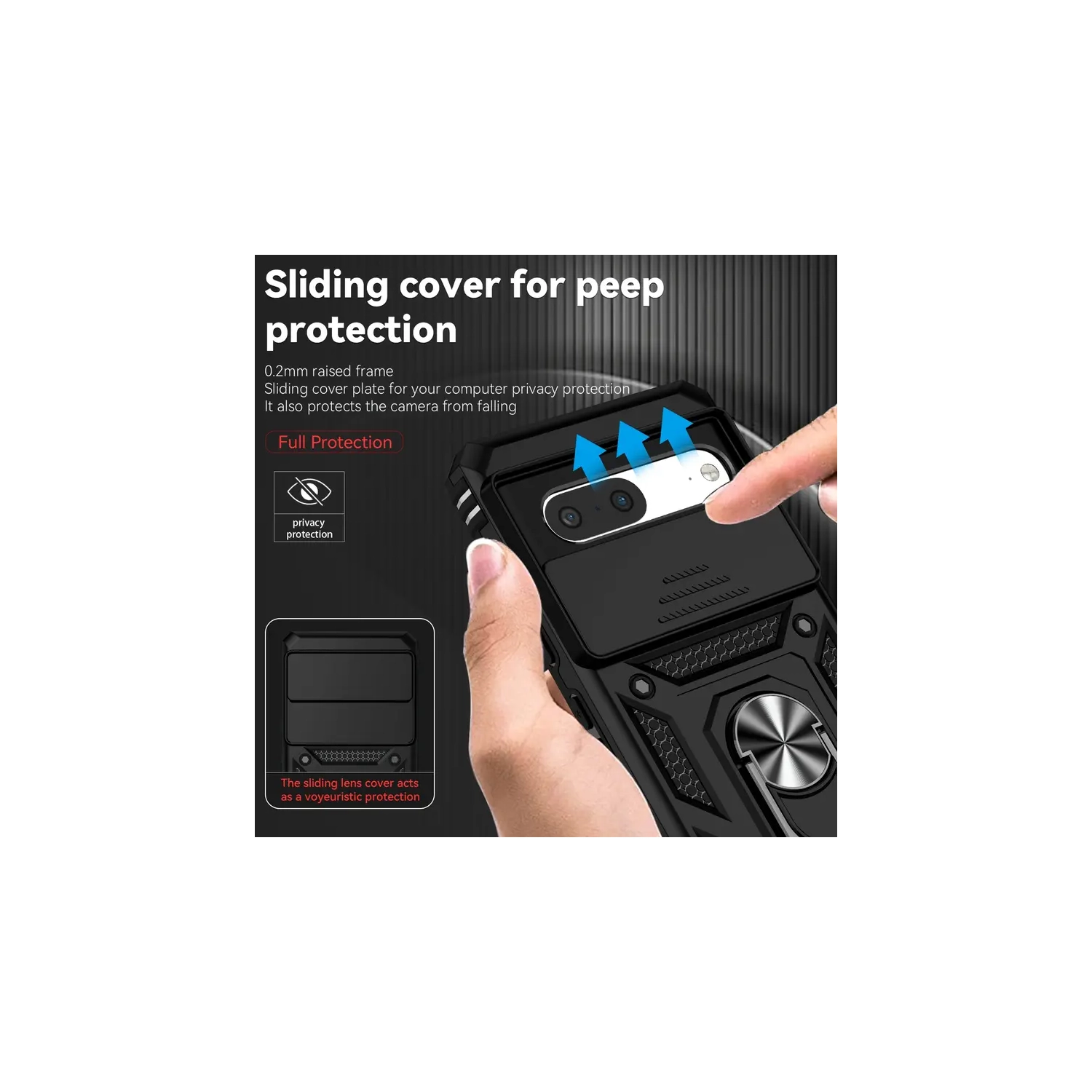 KEEGUARD For Google Pixel 6 Military Shockproof Case with Kickstand Camera Slide Car Holder and Card Slot