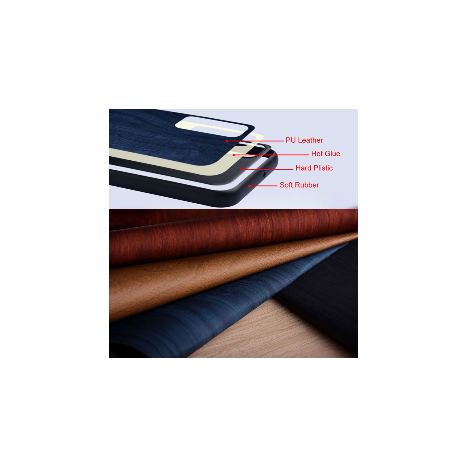 Luxurious Bamboo Wood Pattern Leather Phone Case - For Google Pixel 7