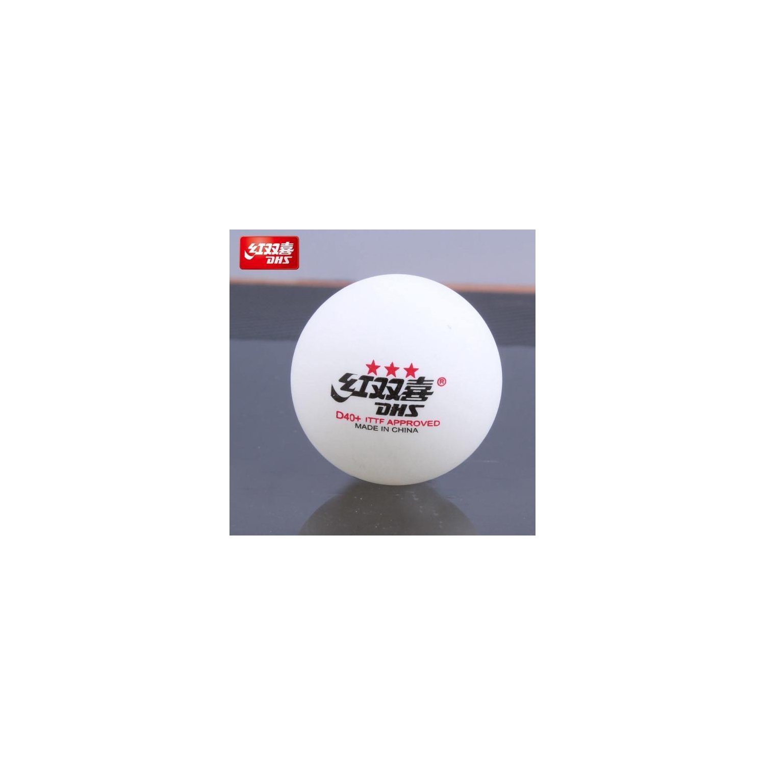 DHS – ballon de tennis de table 3 étoiles D40+ [blanc]