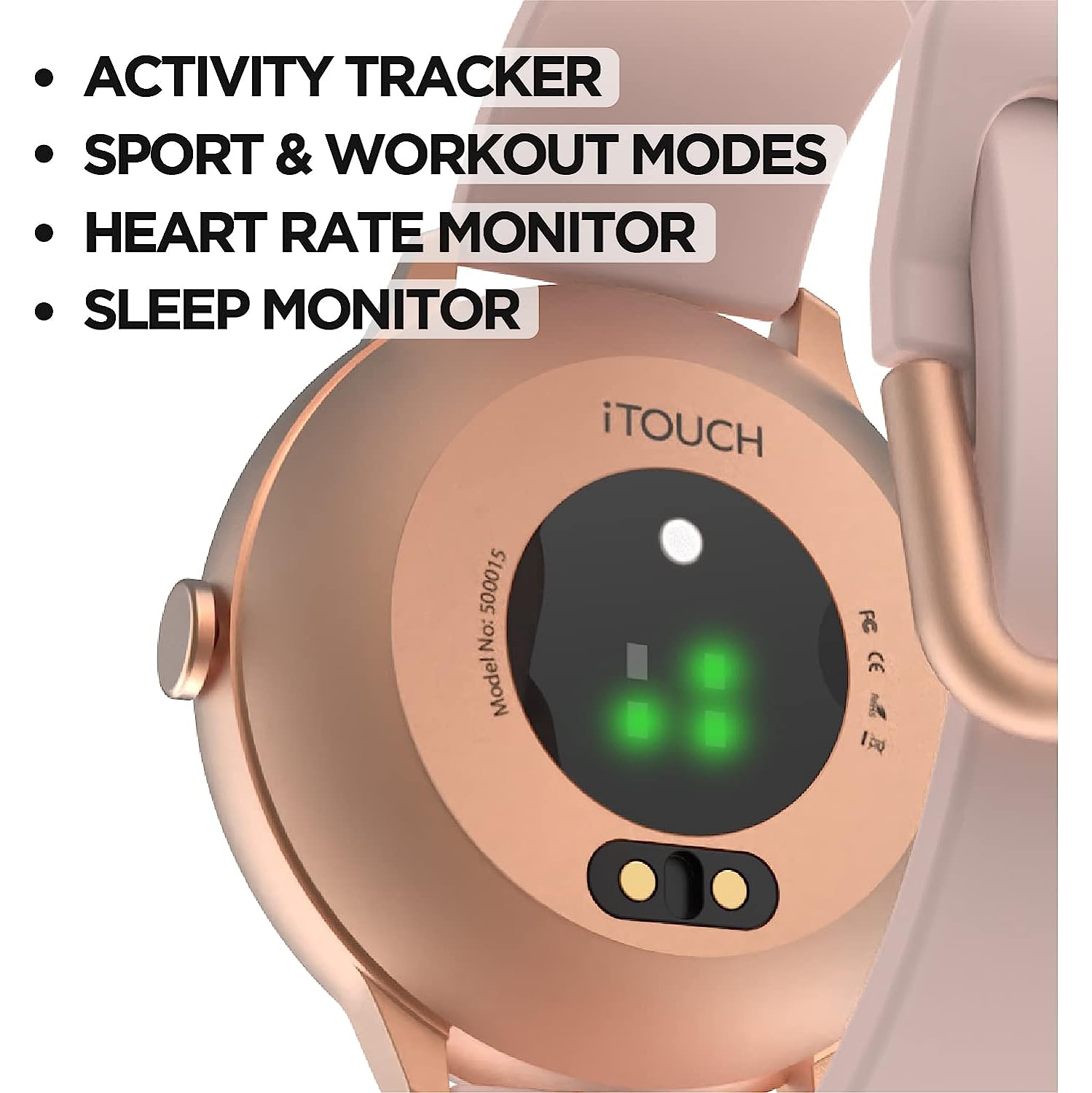 Montre intelligente iTouch Sport de 3&nbsp;mm : Boîtier argenté/bracelet maillé argenté