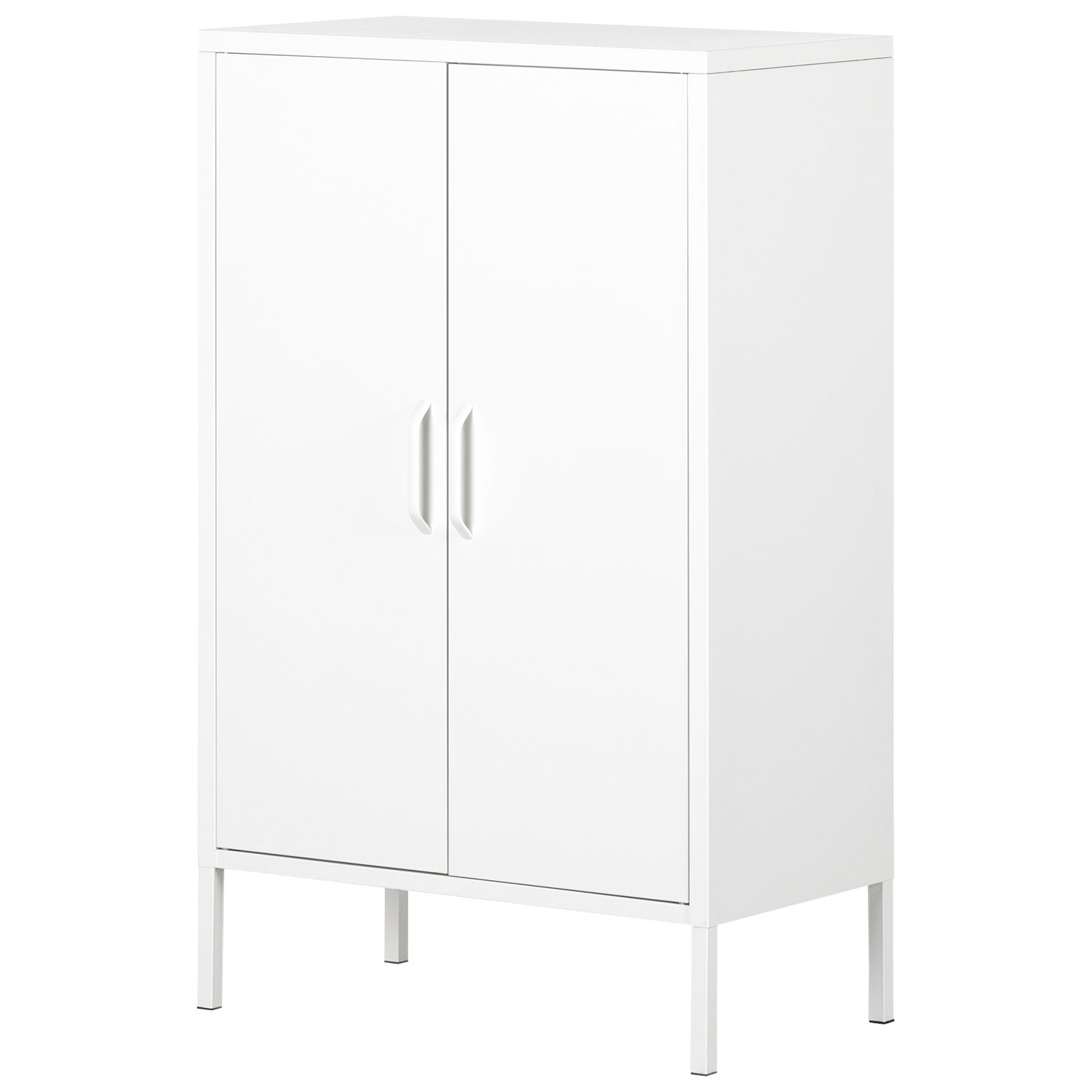 Armoire d'appoint en métal à 3 tablettes de Crea, 41,5 po - Blanc pur
