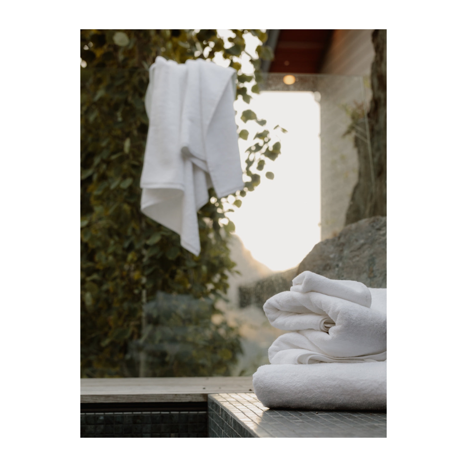 Ensemble de serviettes de bain bio avec tapis - Ensemble de 7 - coton biologique certifié Fairtrade et GOTS