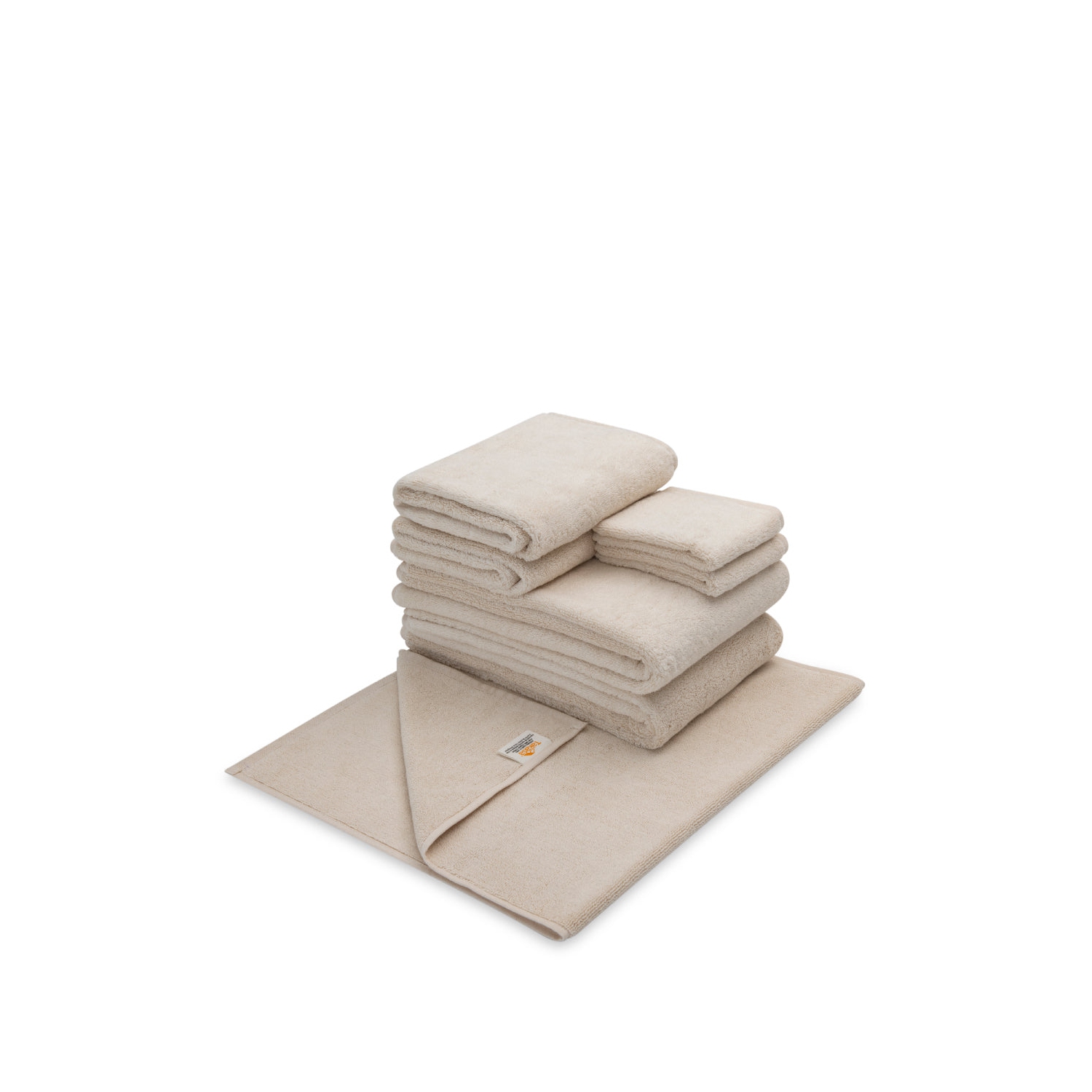 Ensemble de serviettes de bain bio avec tapis - Ensemble de 7 - coton biologique certifié Fairtrade et GOTS