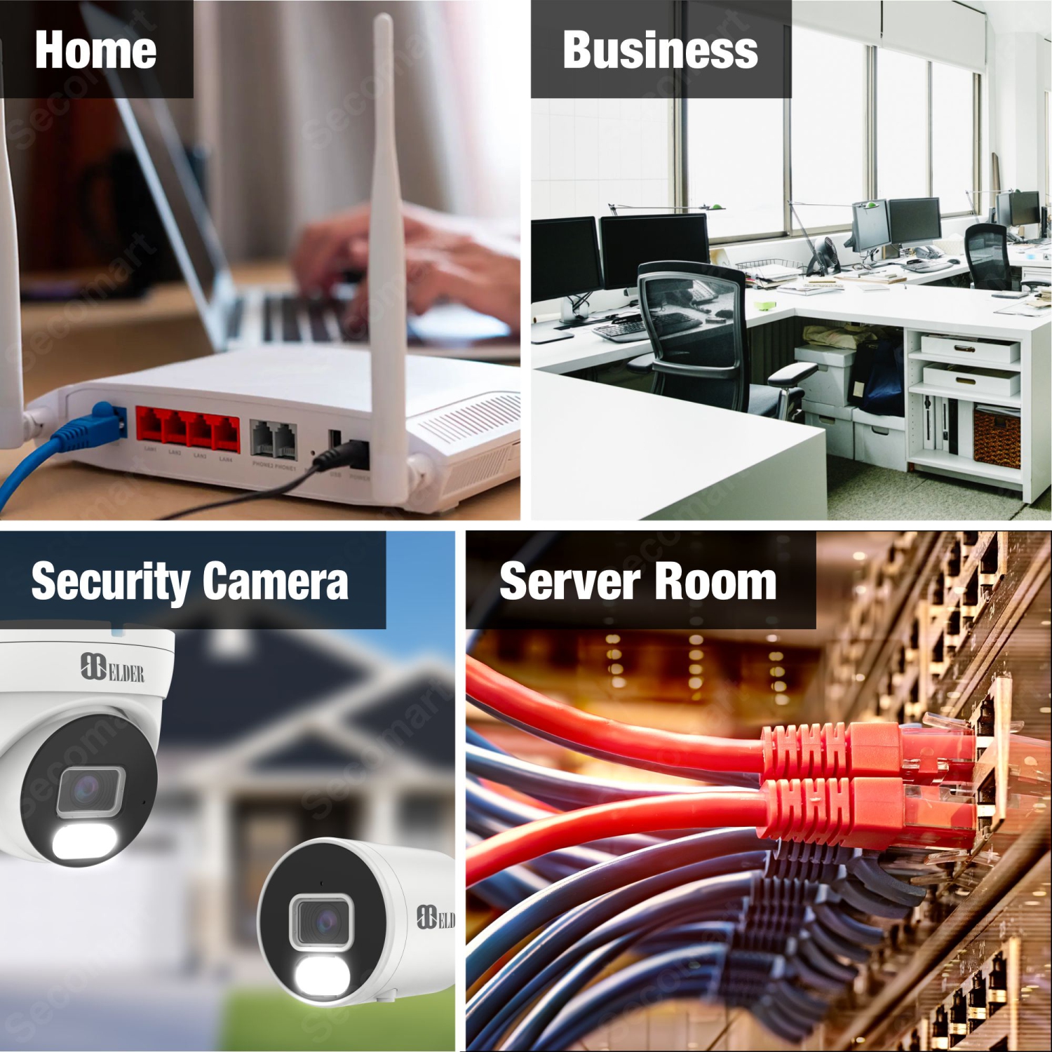 Câble Ethernet Cat8 Câble réseau 50&nbsp;pi Paquet de x2 Câble de raccordement 2000&nbsp;MHz haute vitesse 40&nbsp;Gb/s LAN Câble blindé robuste Cat