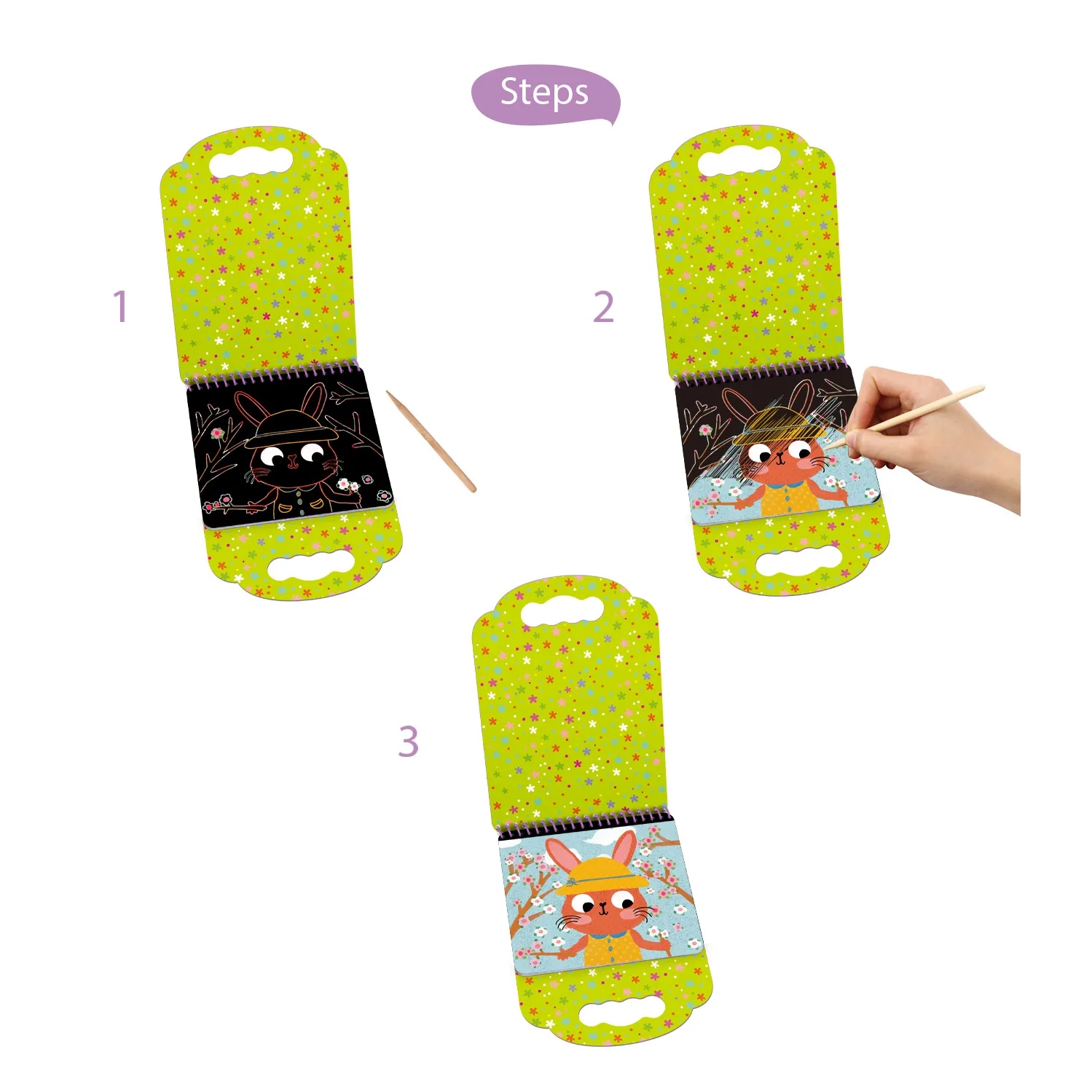 TOOKYLAND Scratch Art Pad Toys - Party Favors and Paper Crafts, For Kids 3 Year Old +