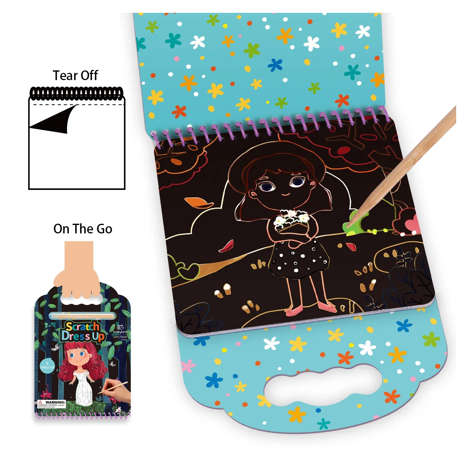 TOOKYLAND Scratch Art Pad Toys - Party Favors and Paper Crafts, For Kids 3 Year Old +