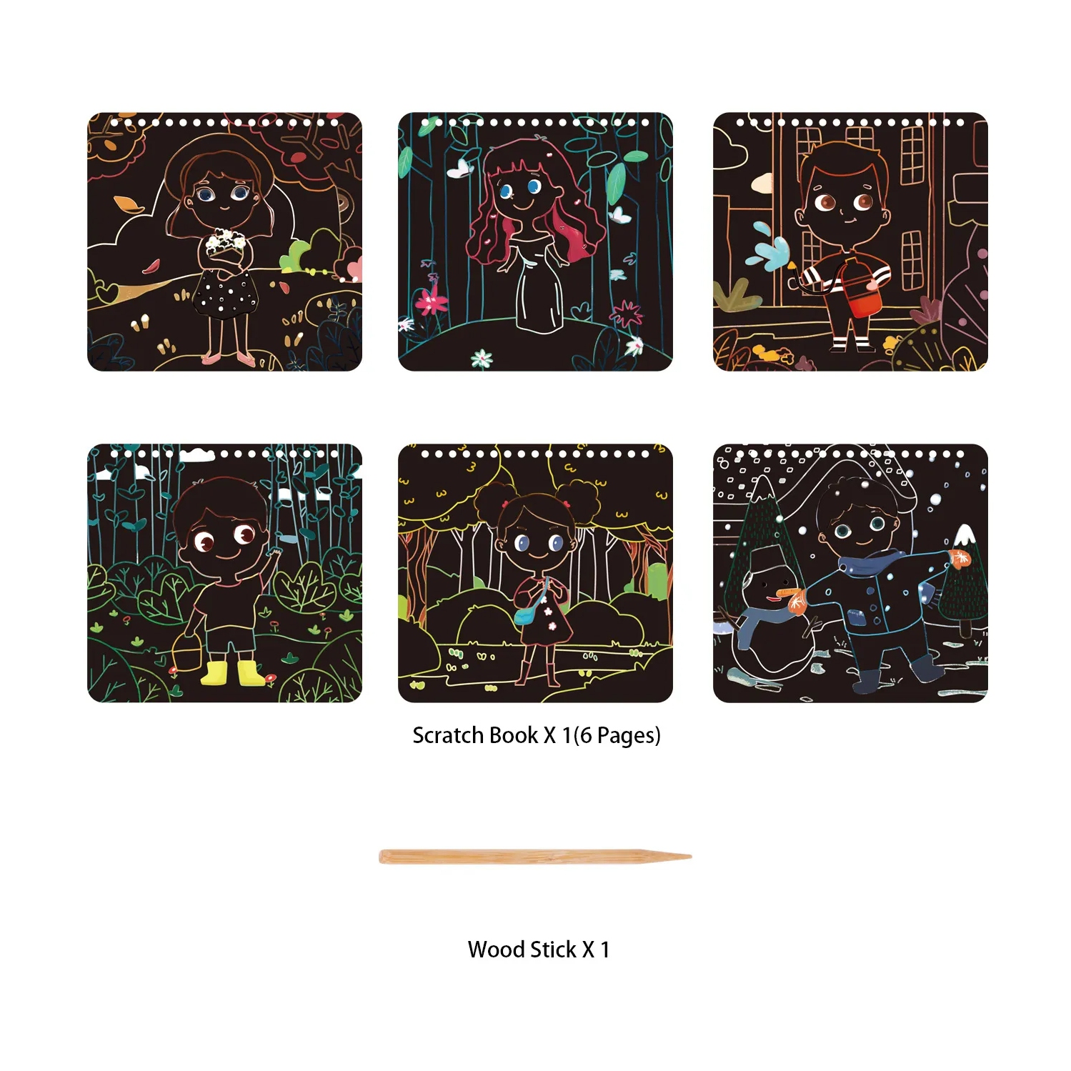 TOOKYLAND Scratch Art Pad Toys - Party Favors and Paper Crafts, For Kids 3 Year Old +