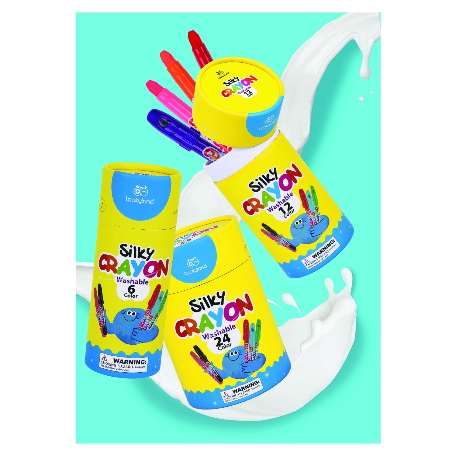 TOOKYLAND Washable Gel Crayons Set - Silky Crayons, Twist Up and Non-Toxic for Toddler Coloring, Arts & Crafts Toy for Kids 3 Year Old +