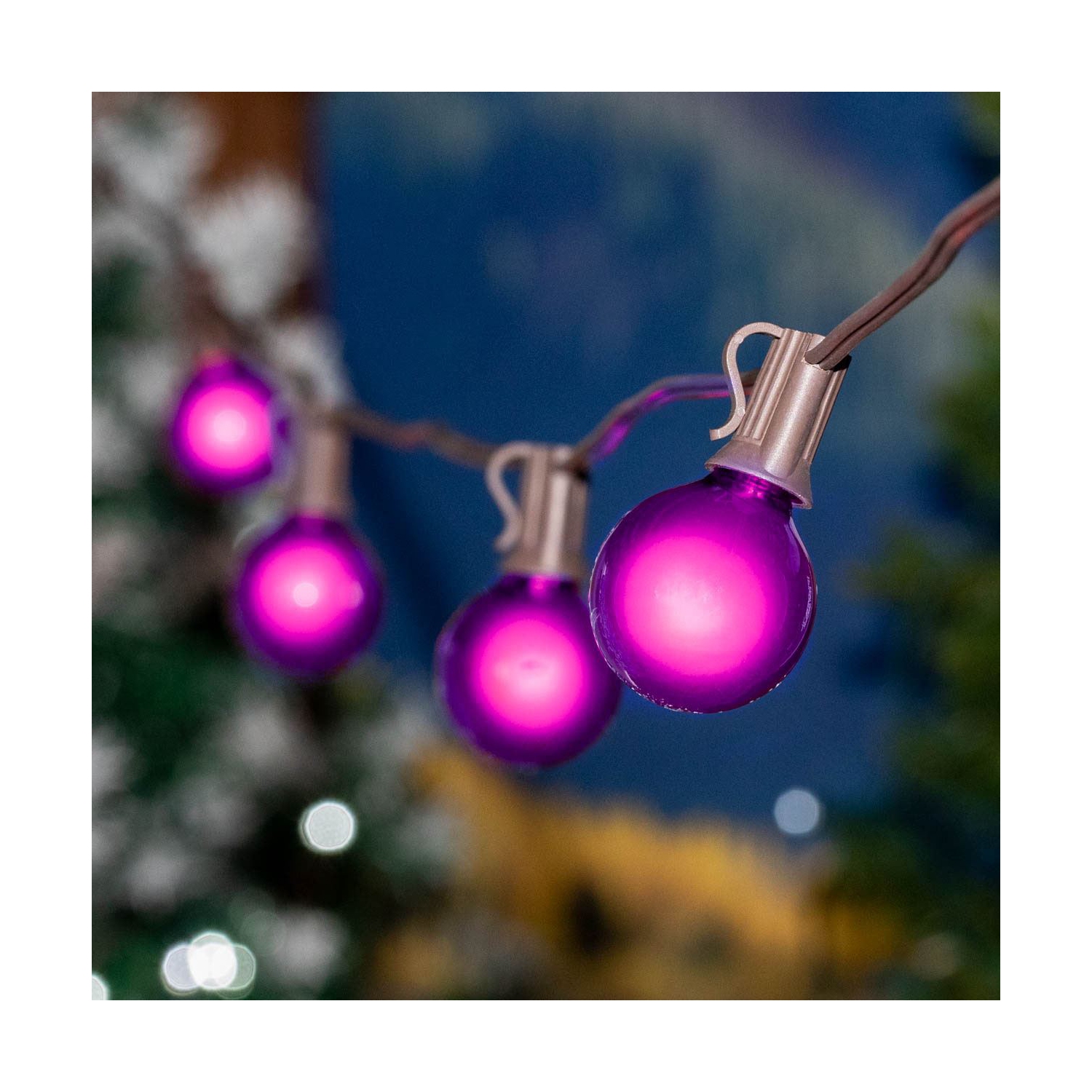 G40 Patio String Lights with 125 Clear Globe Bulbs – Outdoor String Lights – Market Bistro Café Hanging String Lights – Patio Garden Umbrella Globe