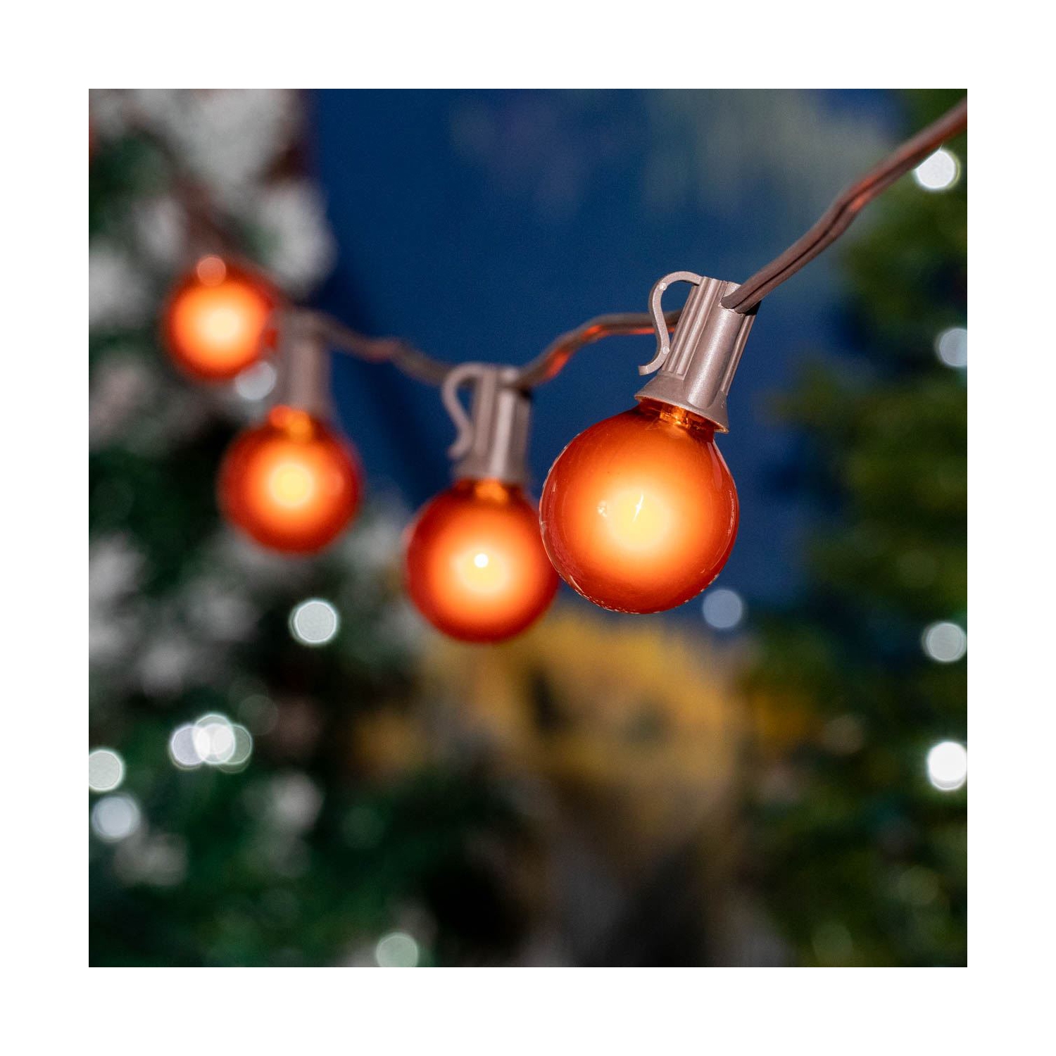 G30 Patio String Lights with 25 Clear Globe Bulbs – Outdoor String Lights – Market Bistro Café Hanging String Lights – Patio Garden Umbrella Globe