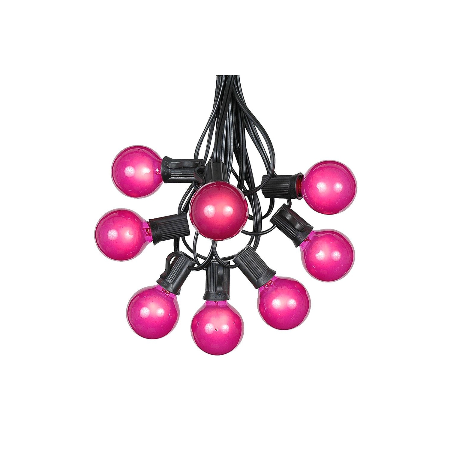 G40 Patio String Lights with 125 Clear Globe Bulbs – Outdoor String Lights – Market Bistro Café Hanging String Lights – Patio Garden Umbrella Globe