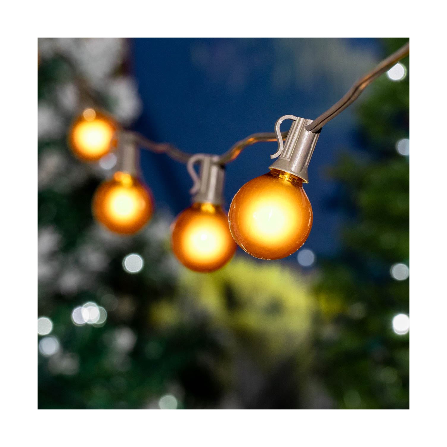 G30 Patio String Lights with 25 Clear Globe Bulbs – Outdoor String Lights – Market Bistro Café Hanging String Lights – Patio Garden Umbrella Globe