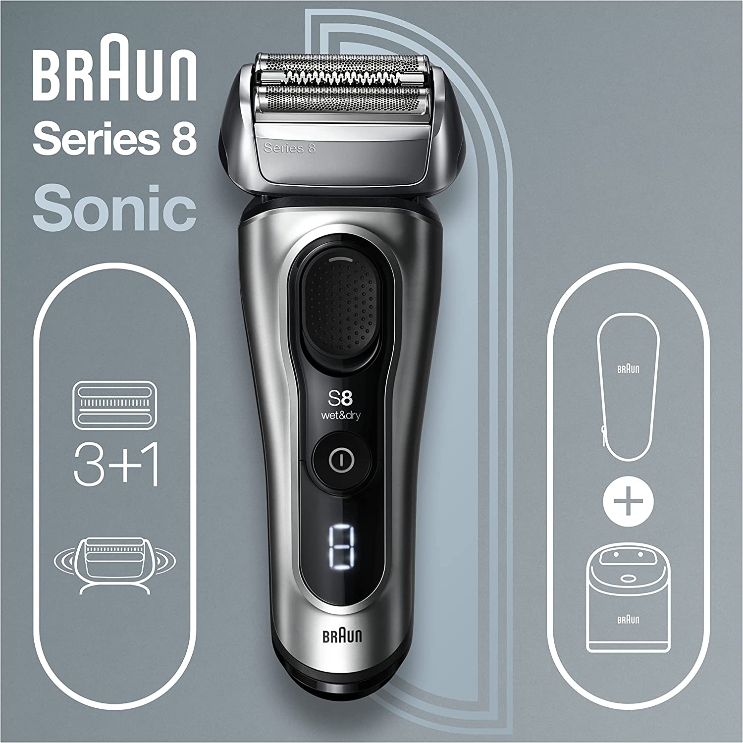 Braun Series 8-8457cc Men's Electric Foil Shaver With Precision