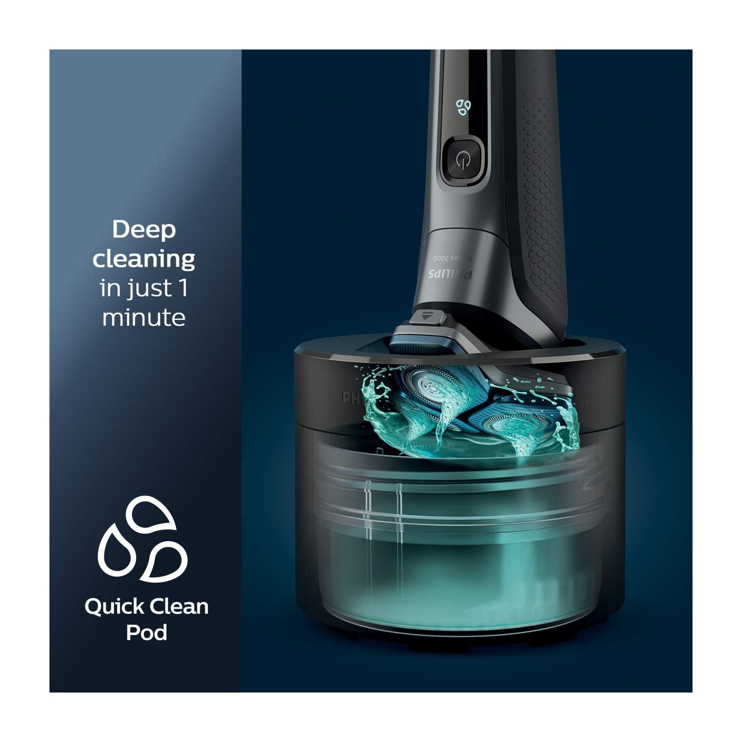 Rasoir électrique avec ou sans mousse rechargeable Norelco 7700 de Philips avec technologie SenseIQ, Quick Clean Pod, socle de recharge et tondeuse