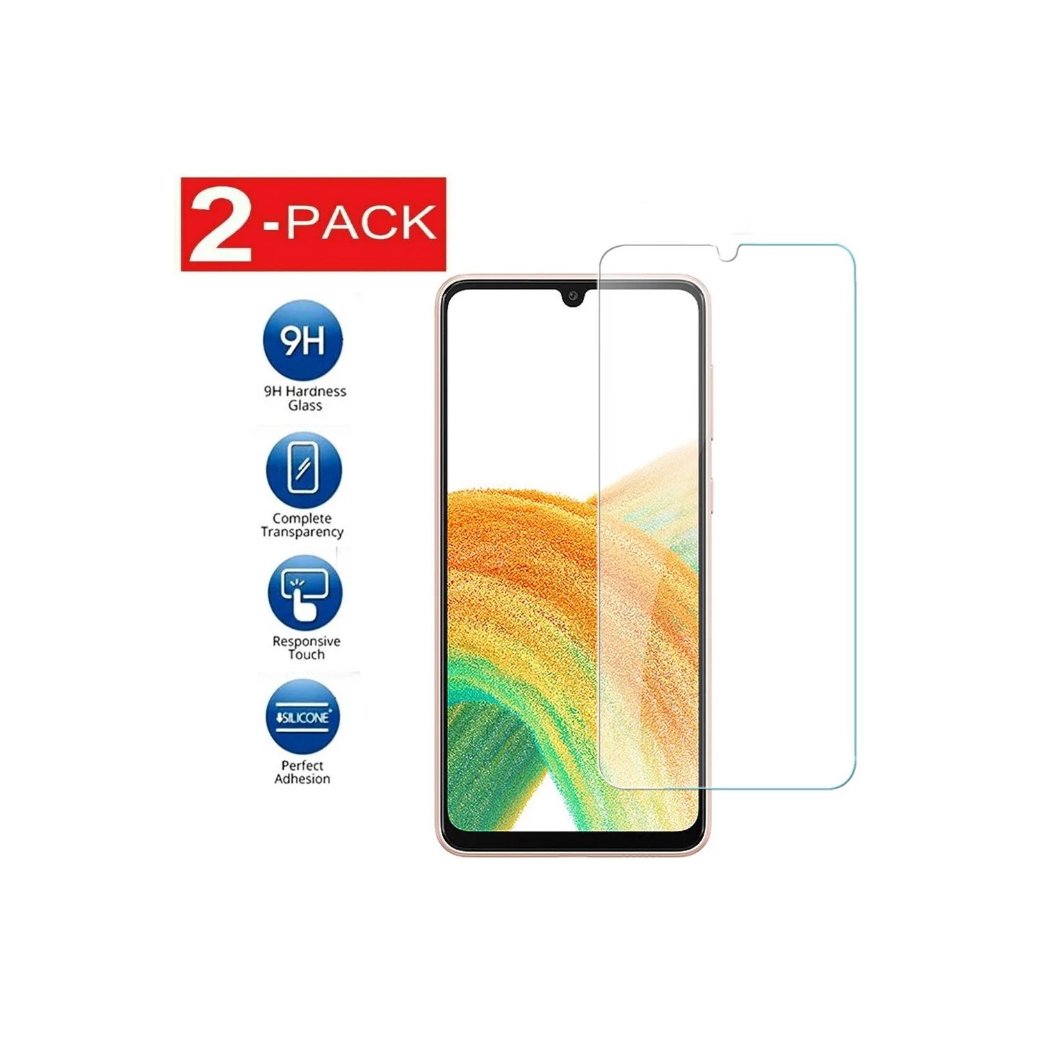 [Paquet de 2] Protecteur d'écran en verre trempé CSmart Premium pour Galaxy A24 4G/A25 5G de Samsung