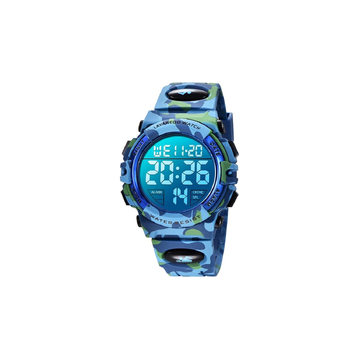 Montre sport numérique pour enfants – étanche, DEL, chronographe et alarme avec bracelet en silicone – montre extérieure idéale pour les enfants