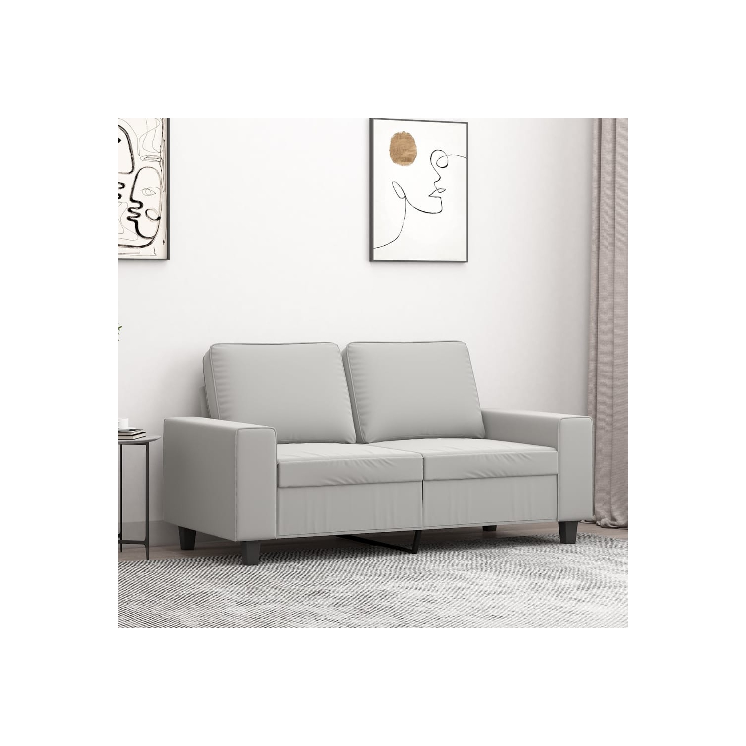 vidaXL 2-Seater Sofa Light Grey 120 cm Microfibre Fabric