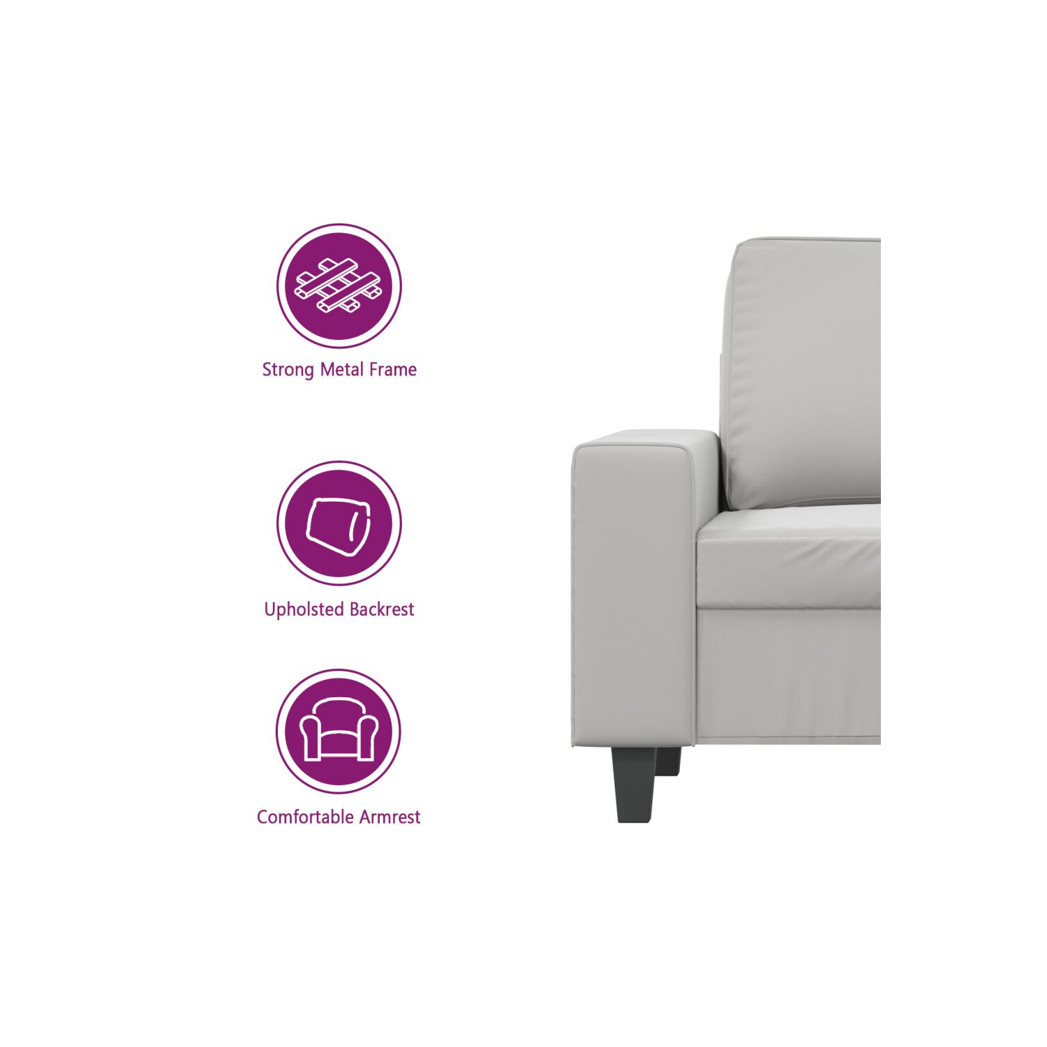 vidaXL 2-Seater Sofa Light Grey 120 cm Microfibre Fabric