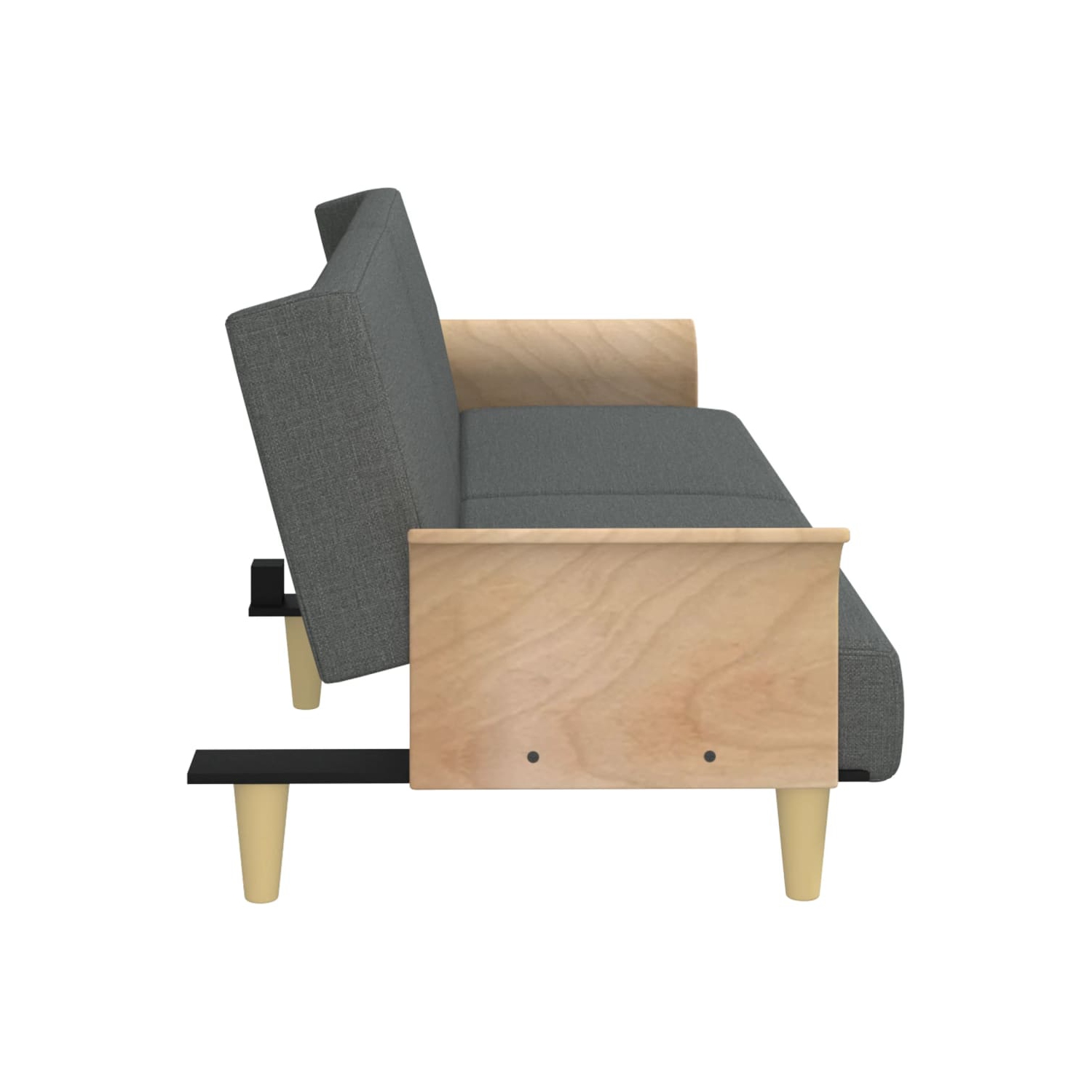 vidaXL Sofa Bed with Armrests Dark Grey Fabric