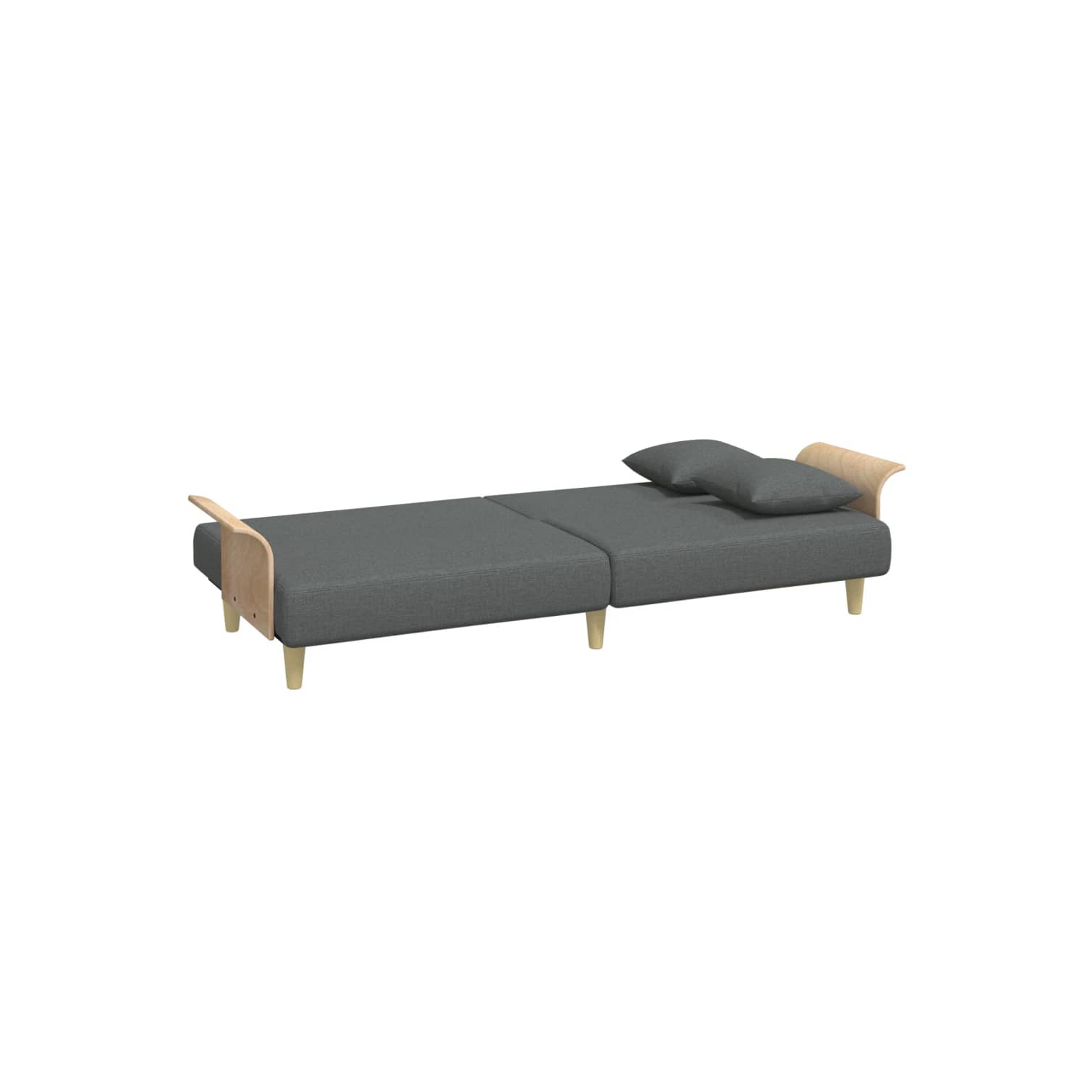 vidaXL Sofa Bed with Armrests Dark Grey Fabric